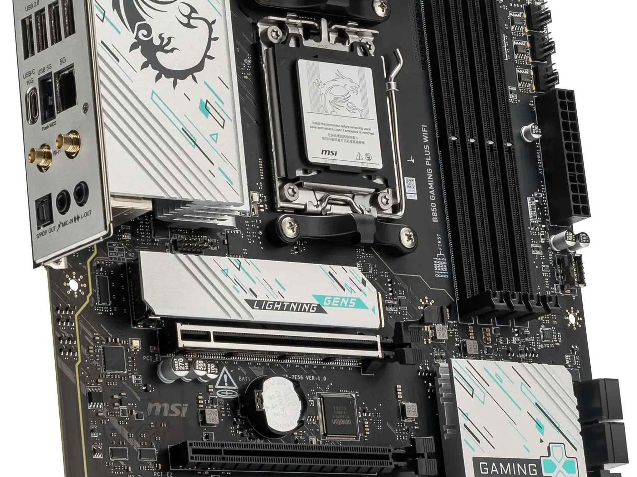 MSI B850 GAMING PLUS WIFI AM5 AMD B850 SATA 6Gb/s 5G Network DDR5 Wi-Fi 7 ATX Motherboard