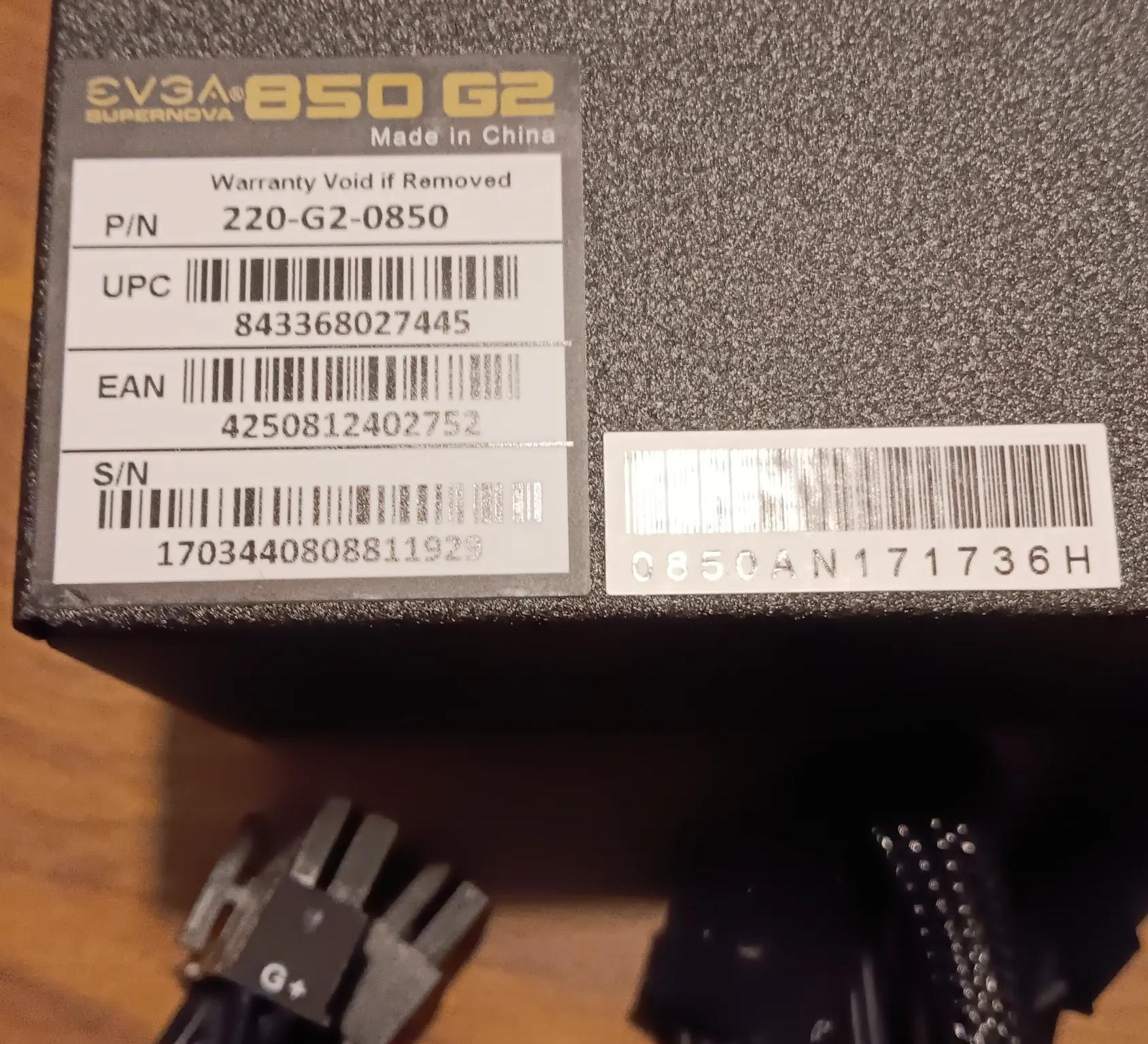 EVGA SuperNova 850 watt PSU Complete in 650 watt Box