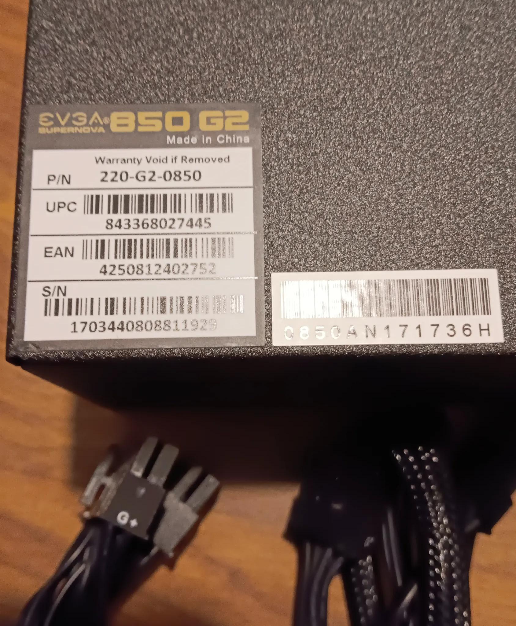 EVGA SuperNova 850 watt PSU Complete in 650 watt Box