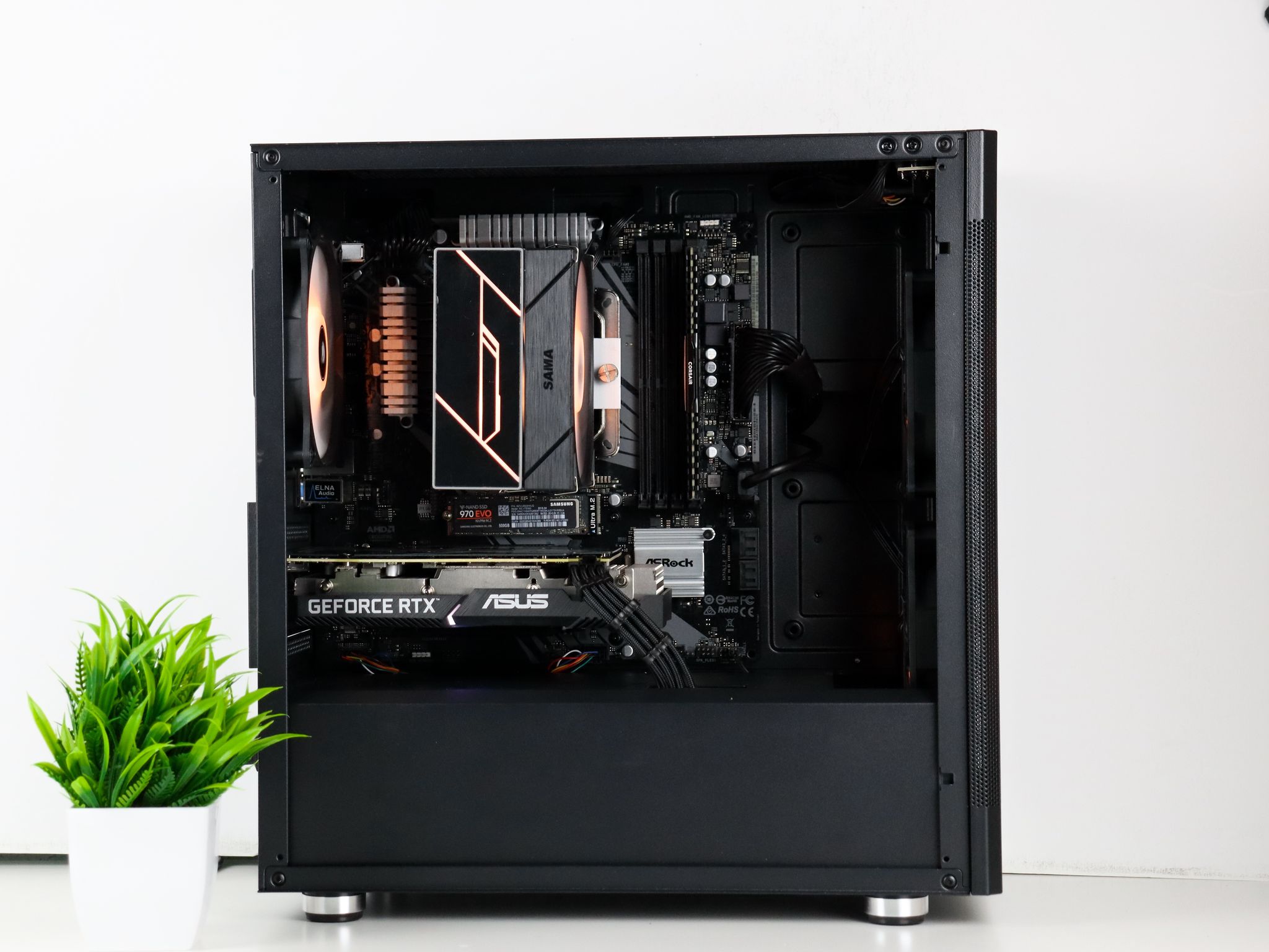 ⚫ Black Gaming PC – RTX 3060 TI, Ryzen 5 3600, 16GB RAM, 500GB SSD - WiFi, BlueTooth ⚫