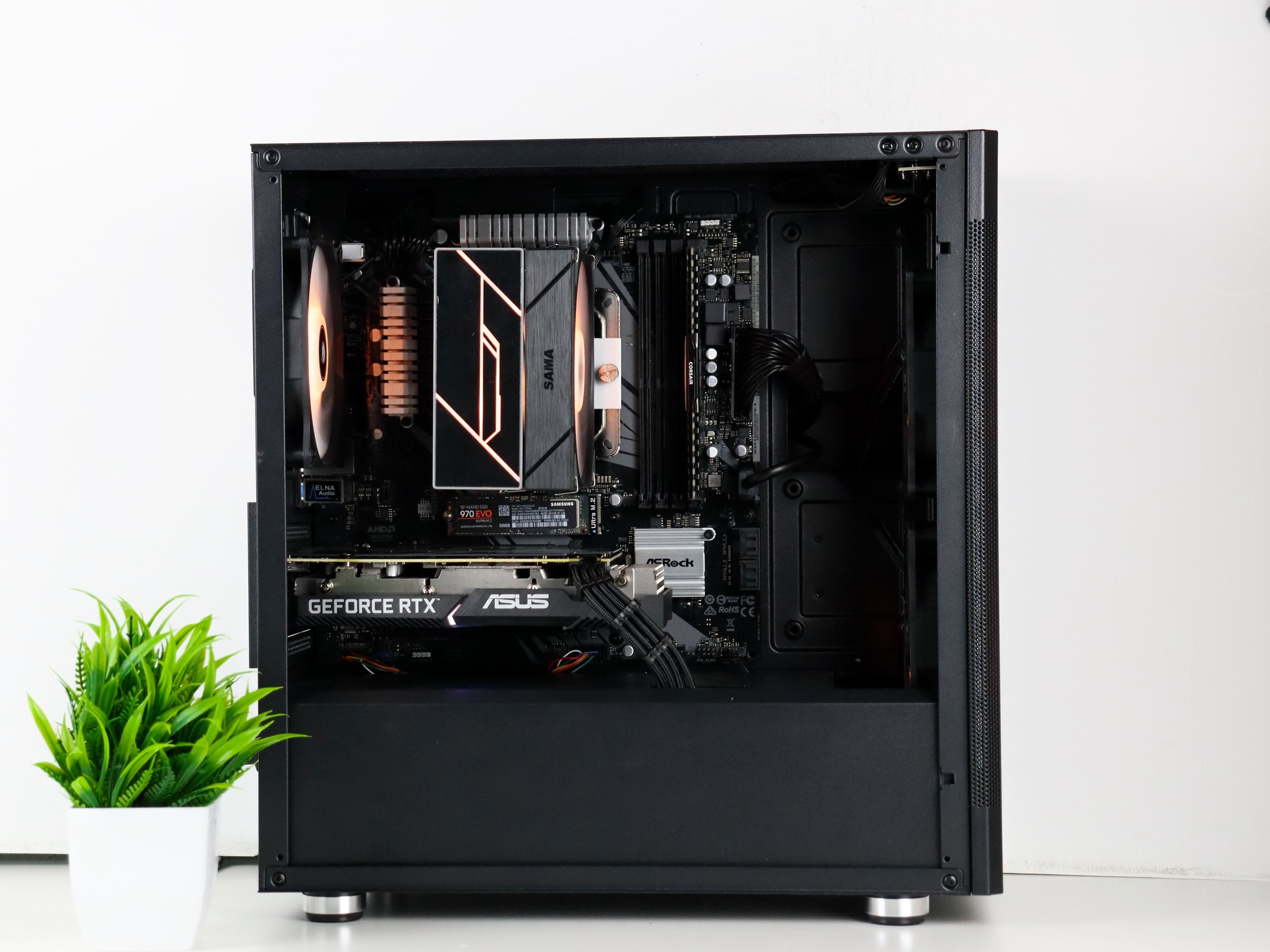 ⚫ Black Gaming PC – RTX 3060 TI, Ryzen 5 3600, 16GB RAM, 500GB SSD - WiFi, BlueTooth ⚫