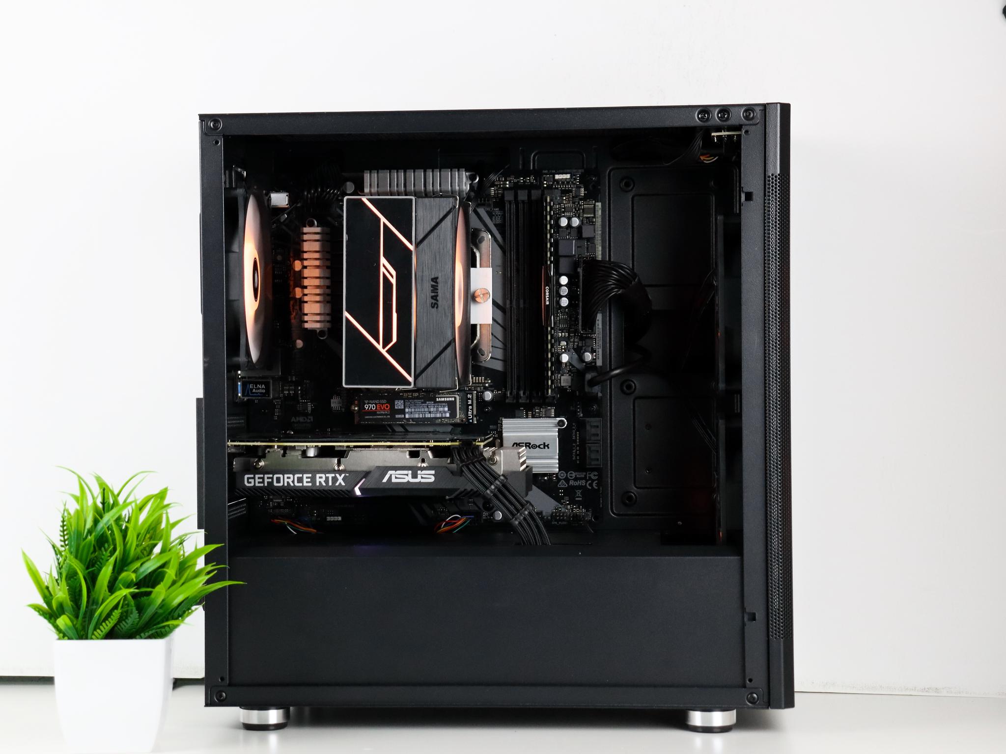 ⚫ Black Gaming PC – RTX 3060 TI, Ryzen 5 3600, 16GB RAM, 500GB SSD - WiFi, BlueTooth ⚫