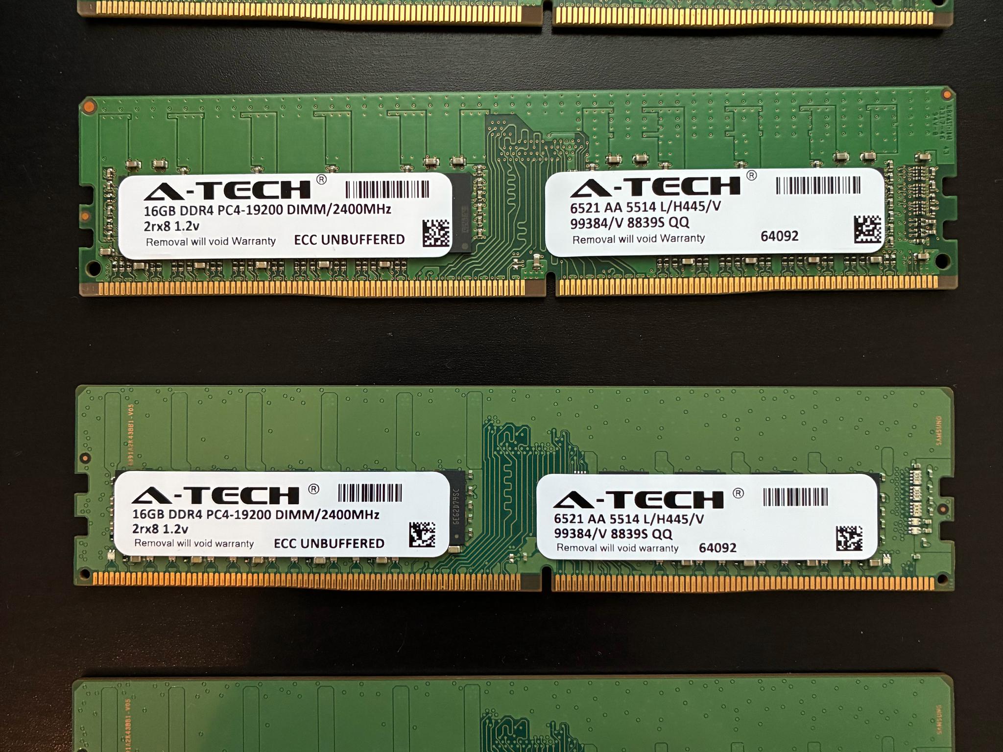 64GB (4x16GB) PC4-2400 ECC UDIMM Supermicro X11SSM-F X11SCH-LN4F Memory RAM
