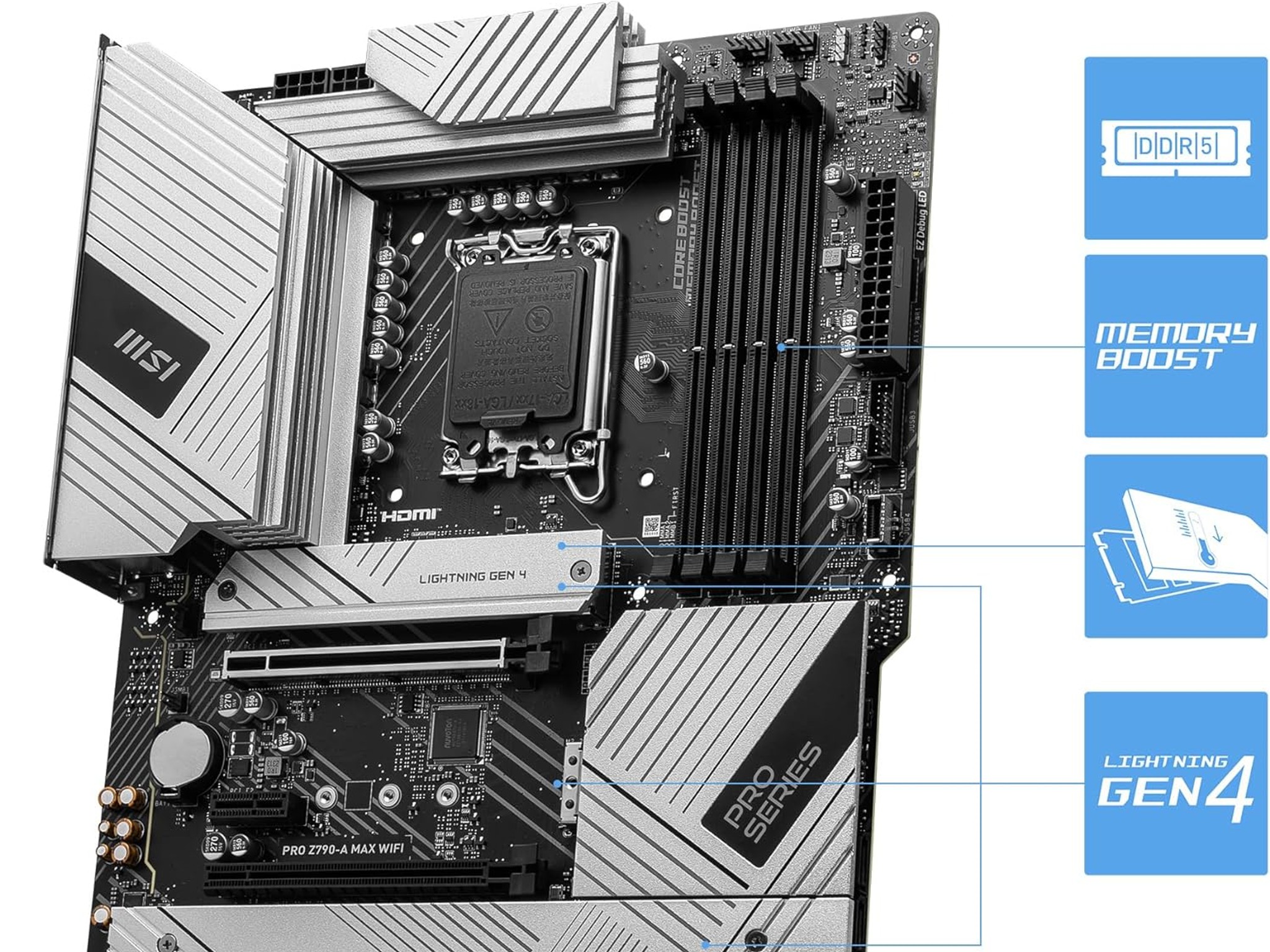 MSI PRO Z790-A MAX WIFI Intel LGA 1700 Z790 ATX M.2 Desktop Motherboard A