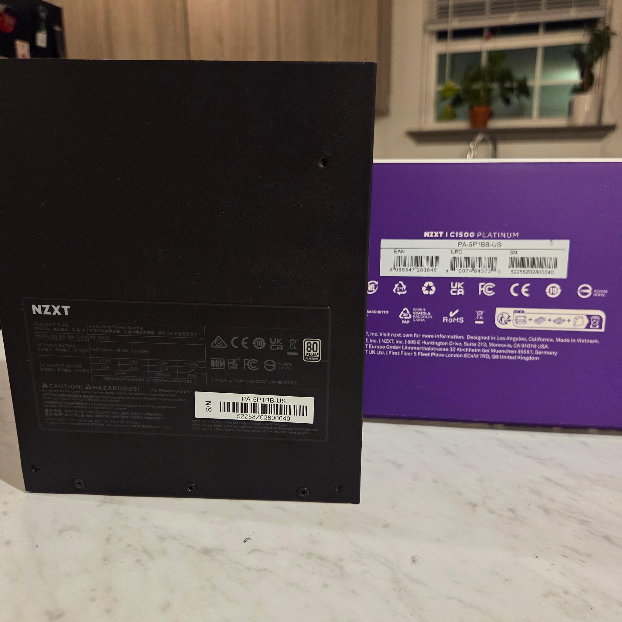NZXT C1500 Platinum 1500W PSU — ATX 3.1, Dual 12V-2x6, Fully Modular