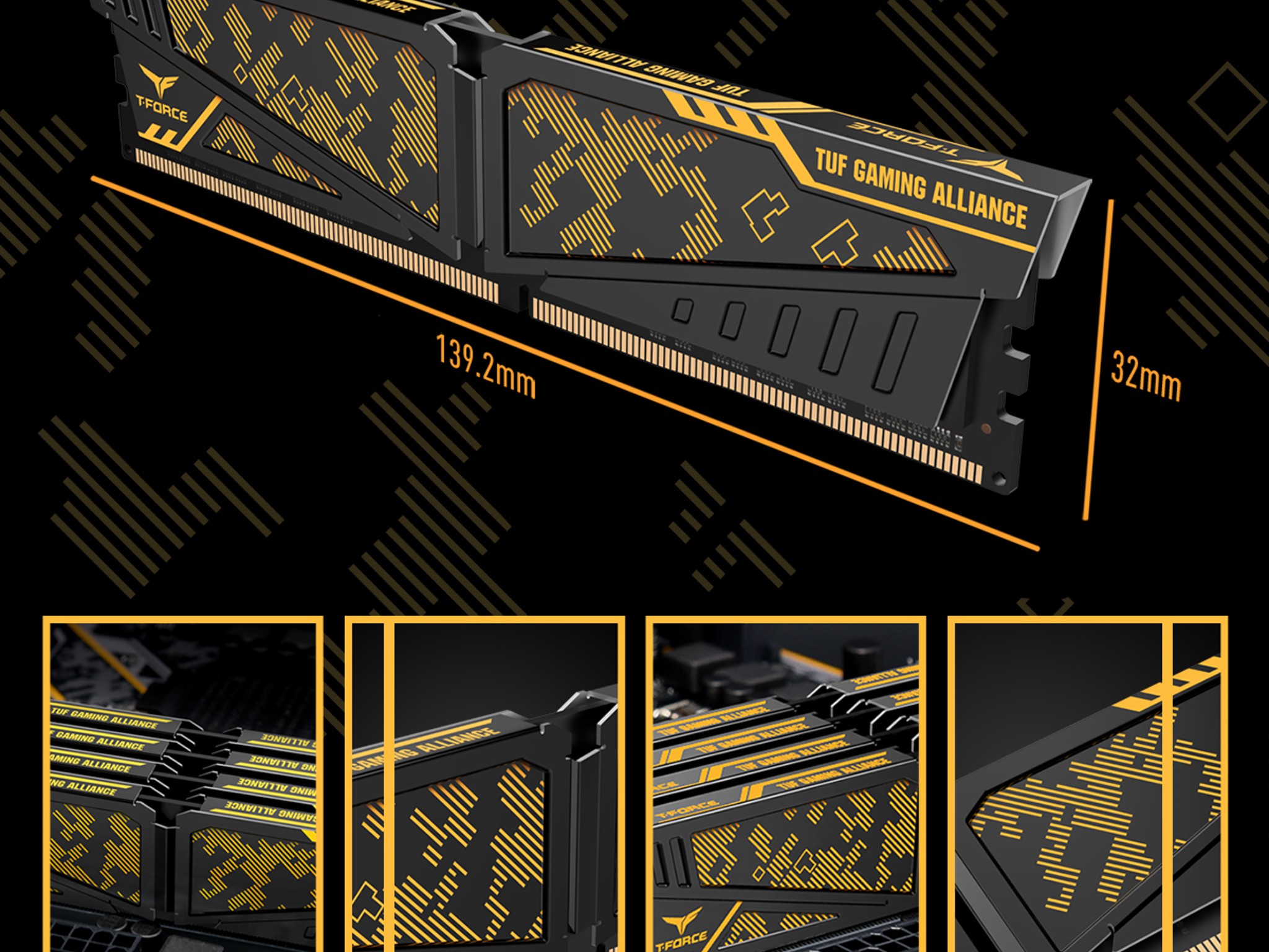 TEAMGROUP T-Force Vulcan TUF Gaming Alliance 32GB DDR4-3200 CL16 RAM