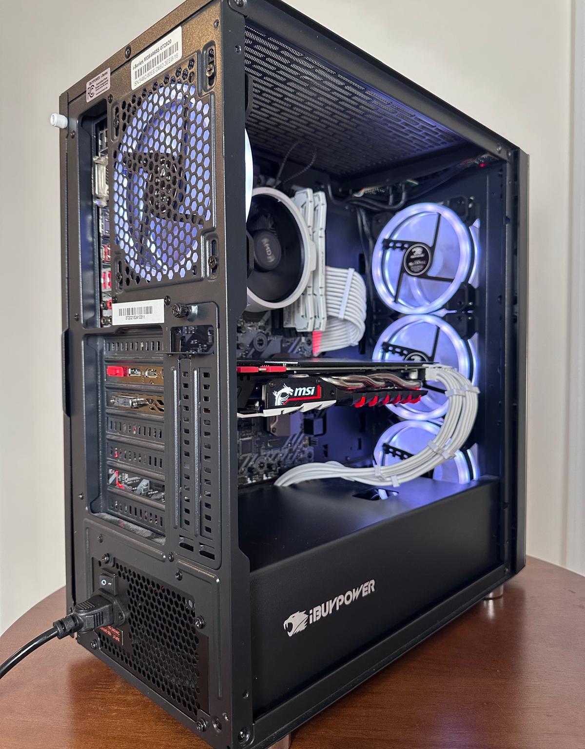 𝘿𝙀𝙋𝙏𝙃 | Ryzen 5 2600, GTX 1070, 16GB RAM, 1.5 TB Storage Black Minimalist Productivity Gaming PC