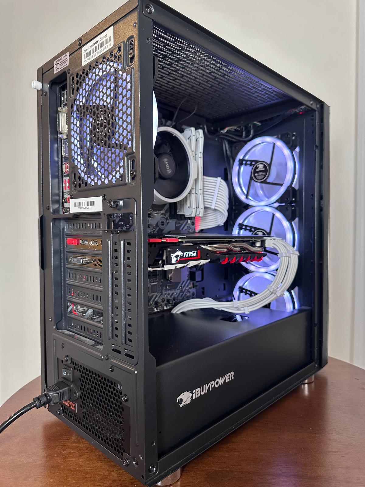 𝘿𝙀𝙋𝙏𝙃 | Ryzen 5 2600, GTX 1070, 16GB RAM, 1.5 TB Storage Black Minimalist Productivity Gaming PC