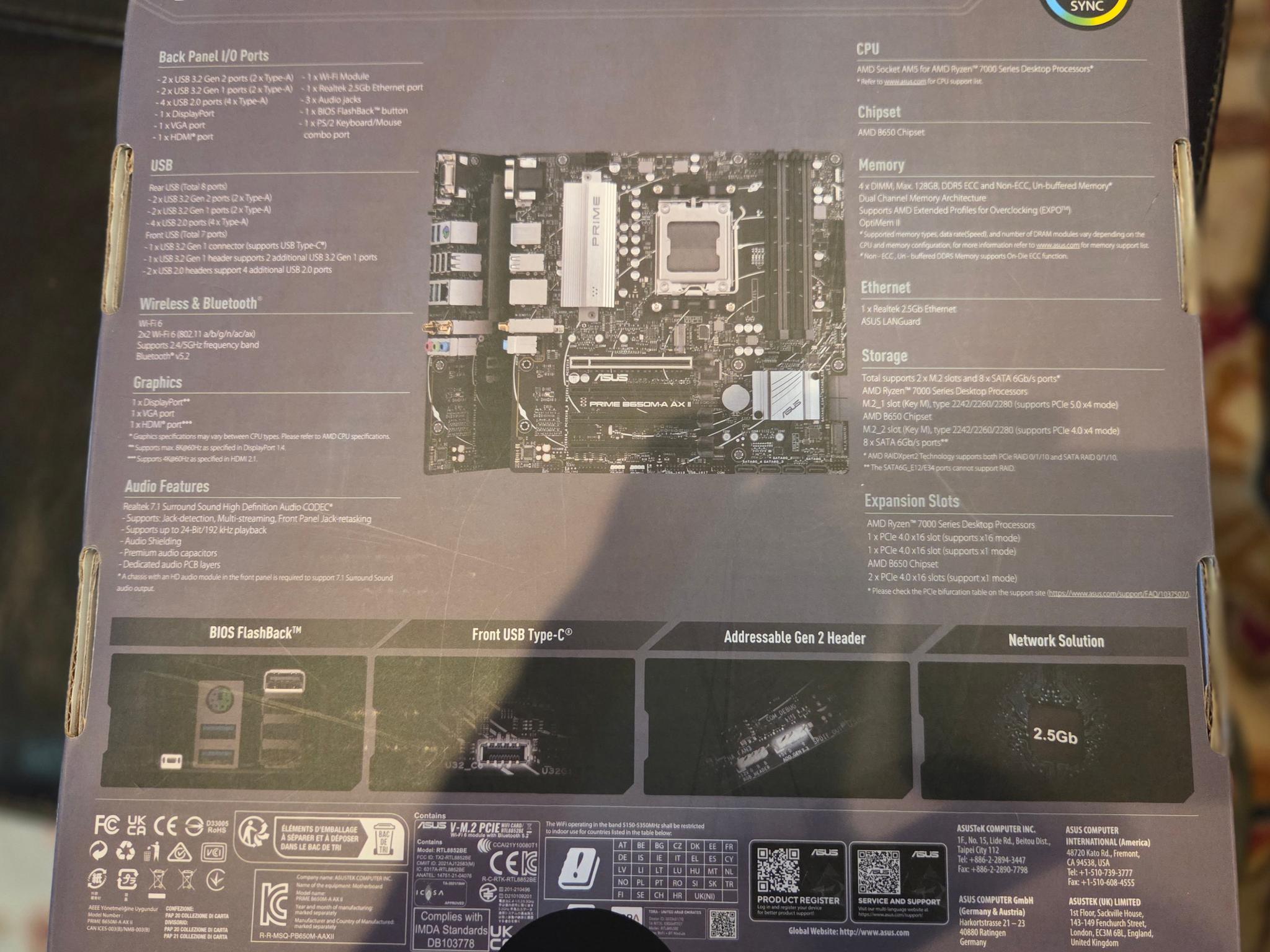 Asus Prime B650M-A AX II Motherboard! BNIB! SEALED!