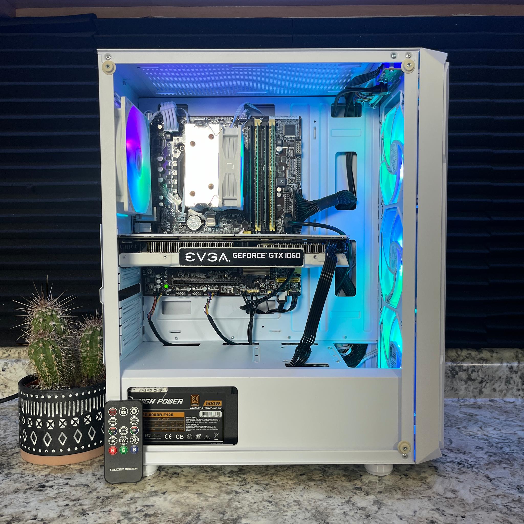 White RGB Gaming PC | i7 4770* + GTX 1060 6GB | 16GB