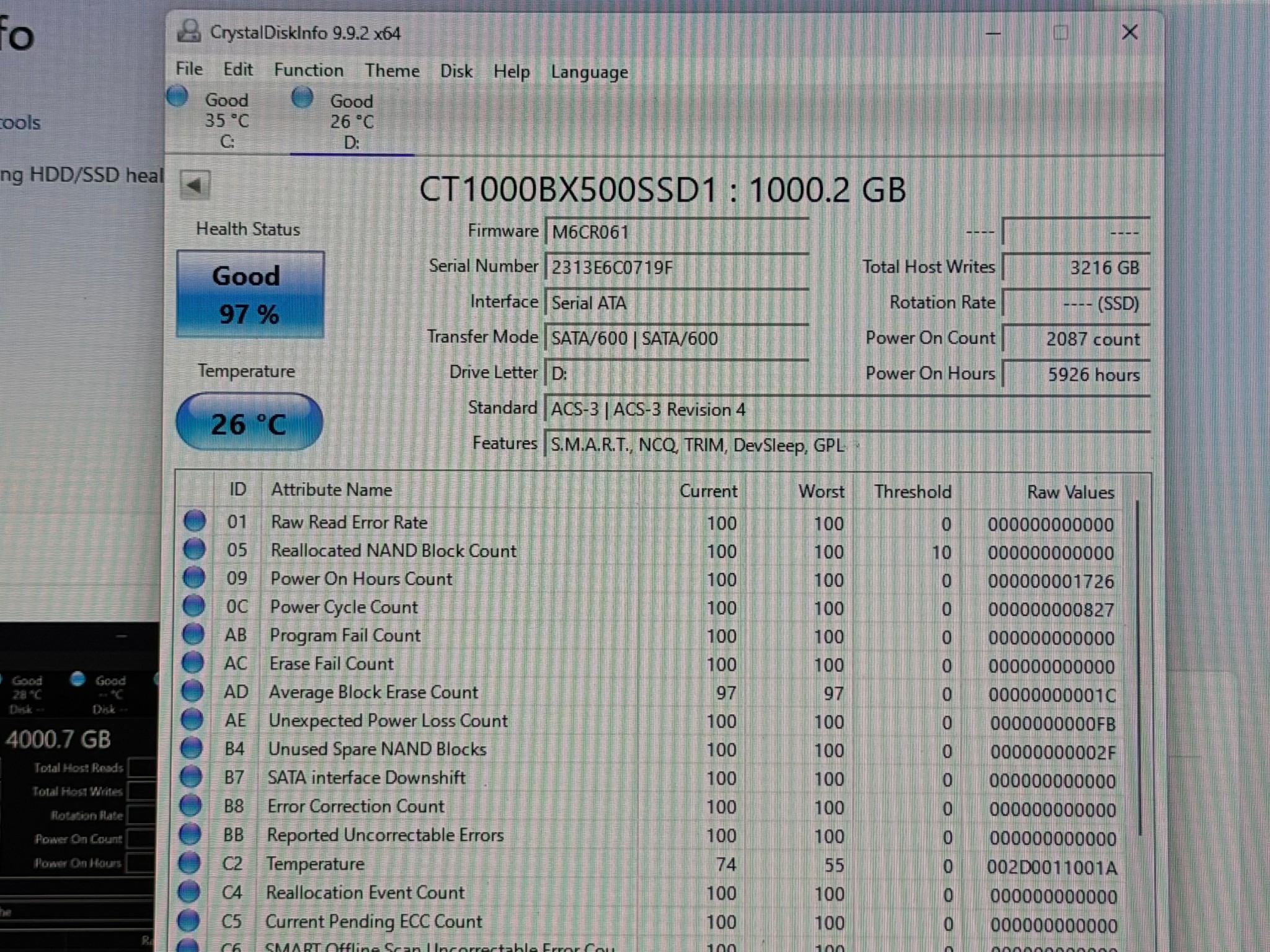 Crucial BX500 2.5 SSD 1tb