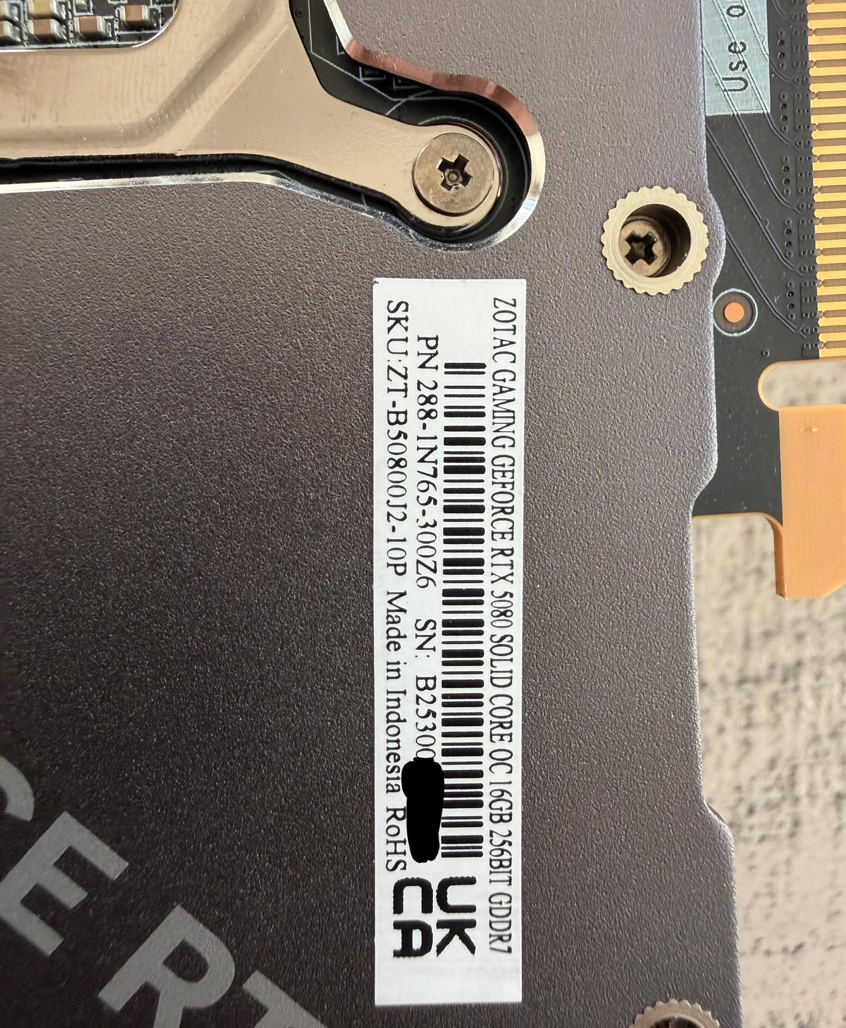 ZOTAC GAMING GeForce RTX 5080 SOLID CORE