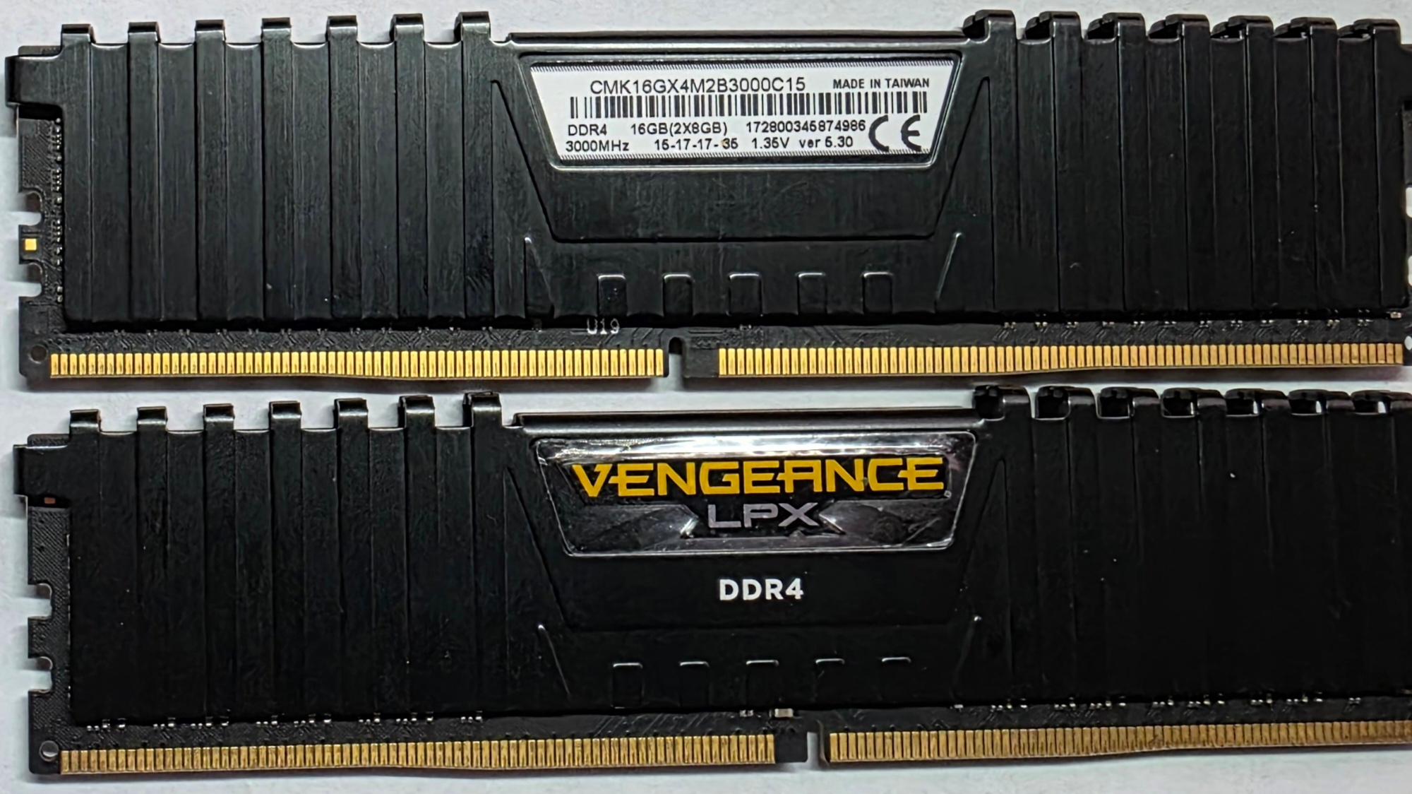 Corsair Vengence LPX DDR4 32GB RAM (2 x 16GB 3000Mhz) CMK32GX4M2B3000C15