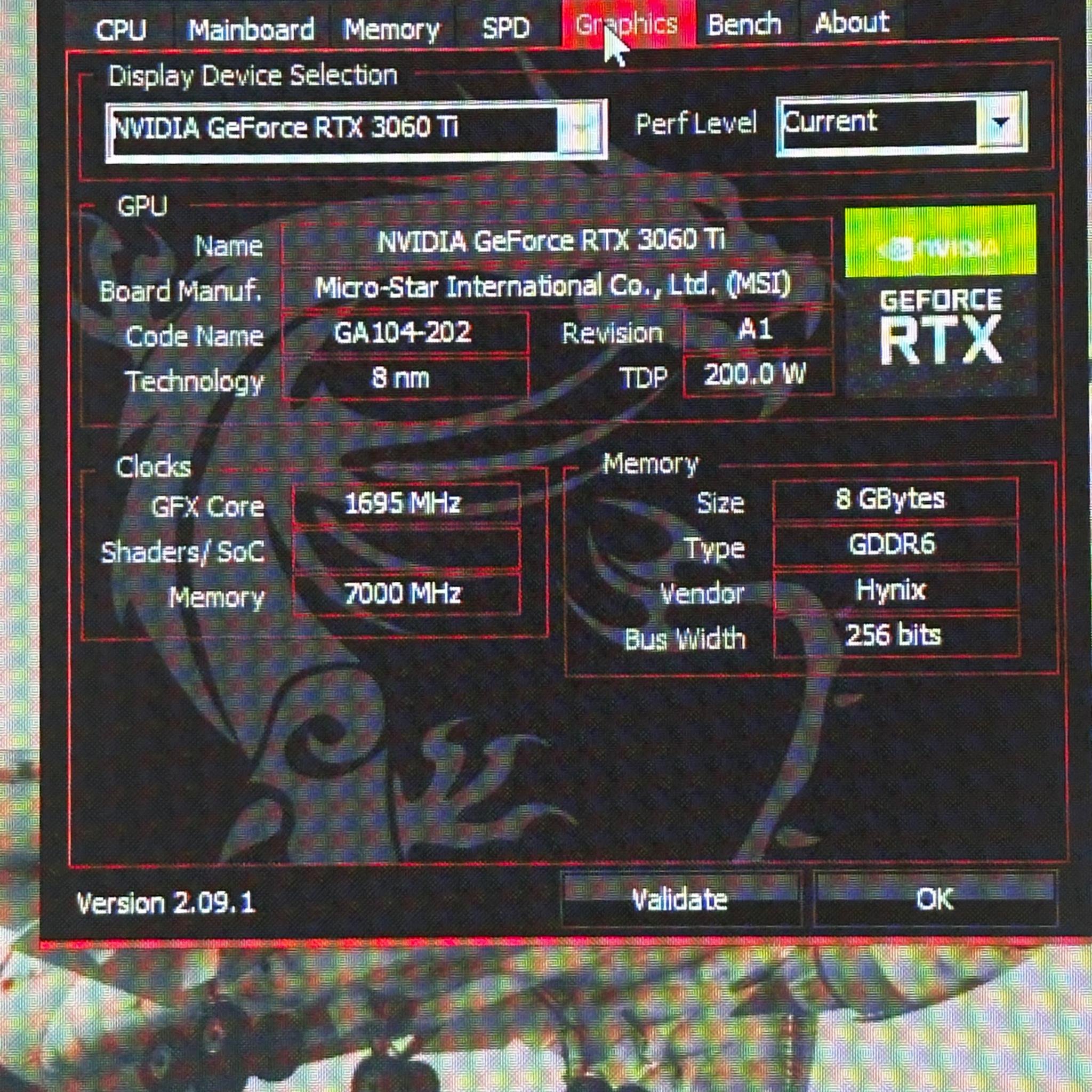 MSI GeForce RTX 3060Ti Ventux 2X OCV1 LHR