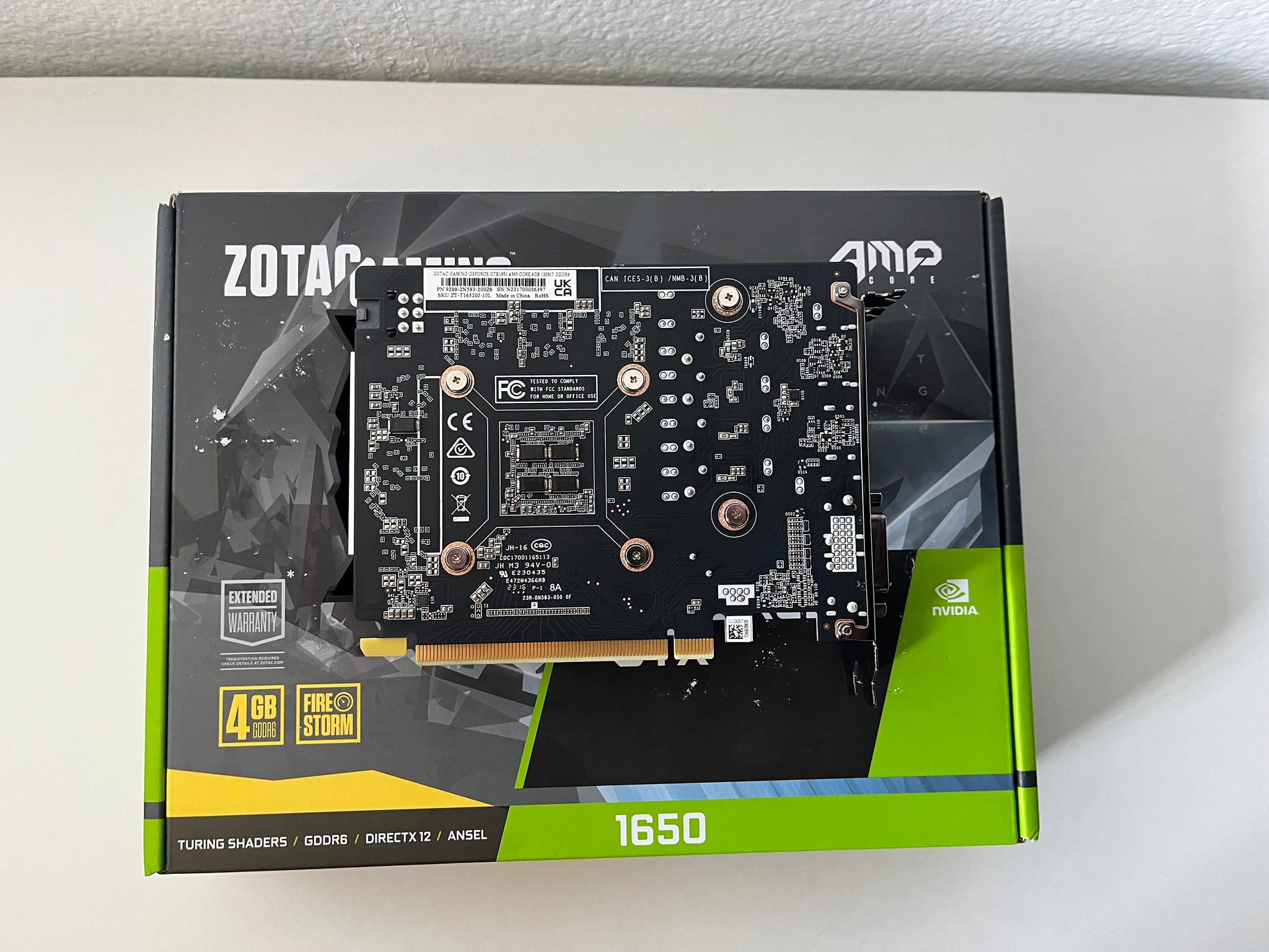 ZOTAC Gaming GeForce GTX 1650 AMP CORE 4GB