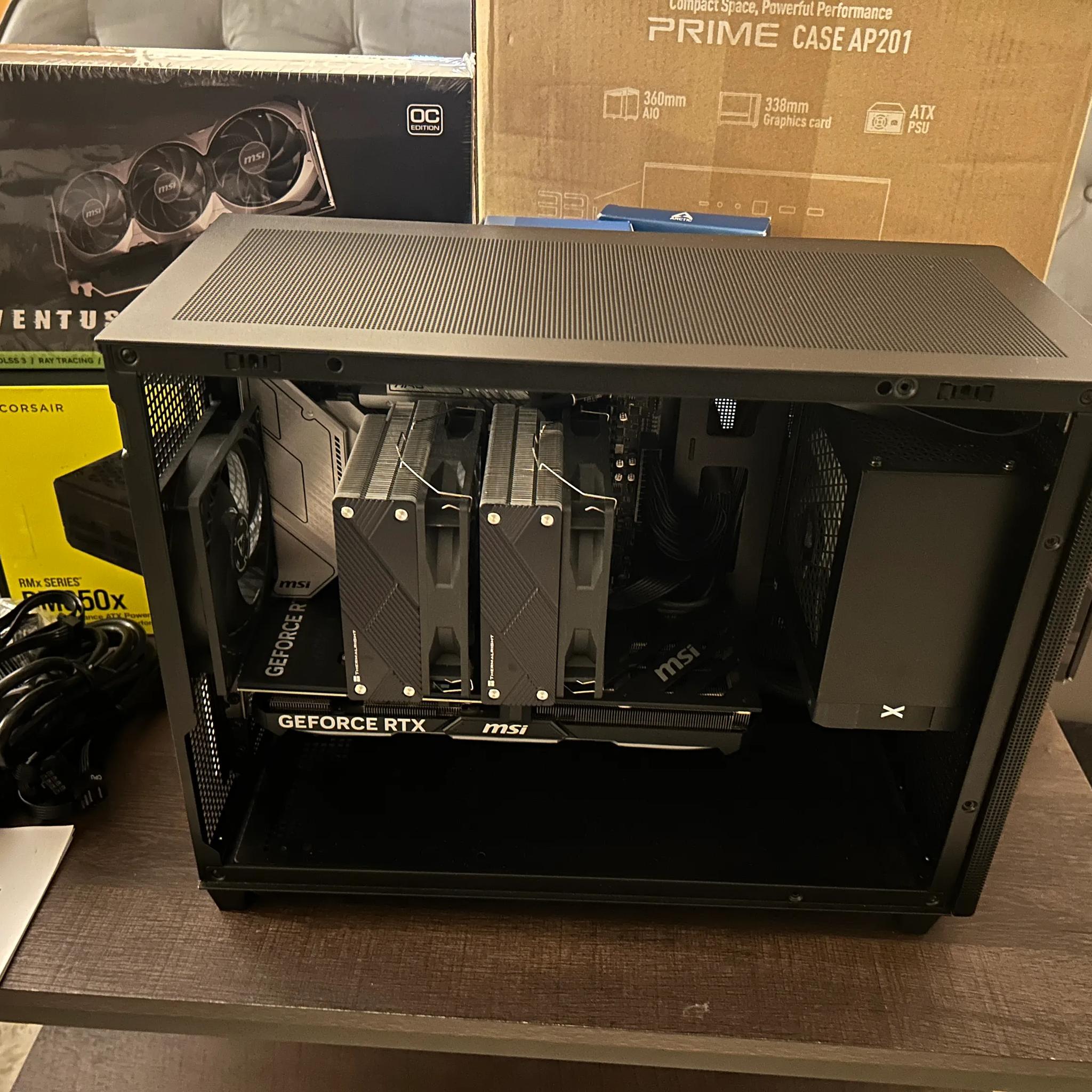Intel Core i5 13400F, Nvidia MSI RTX 4070 oc, 32GB RAM, 500GB MSI SSD NVMe, Corsair PSU 850W