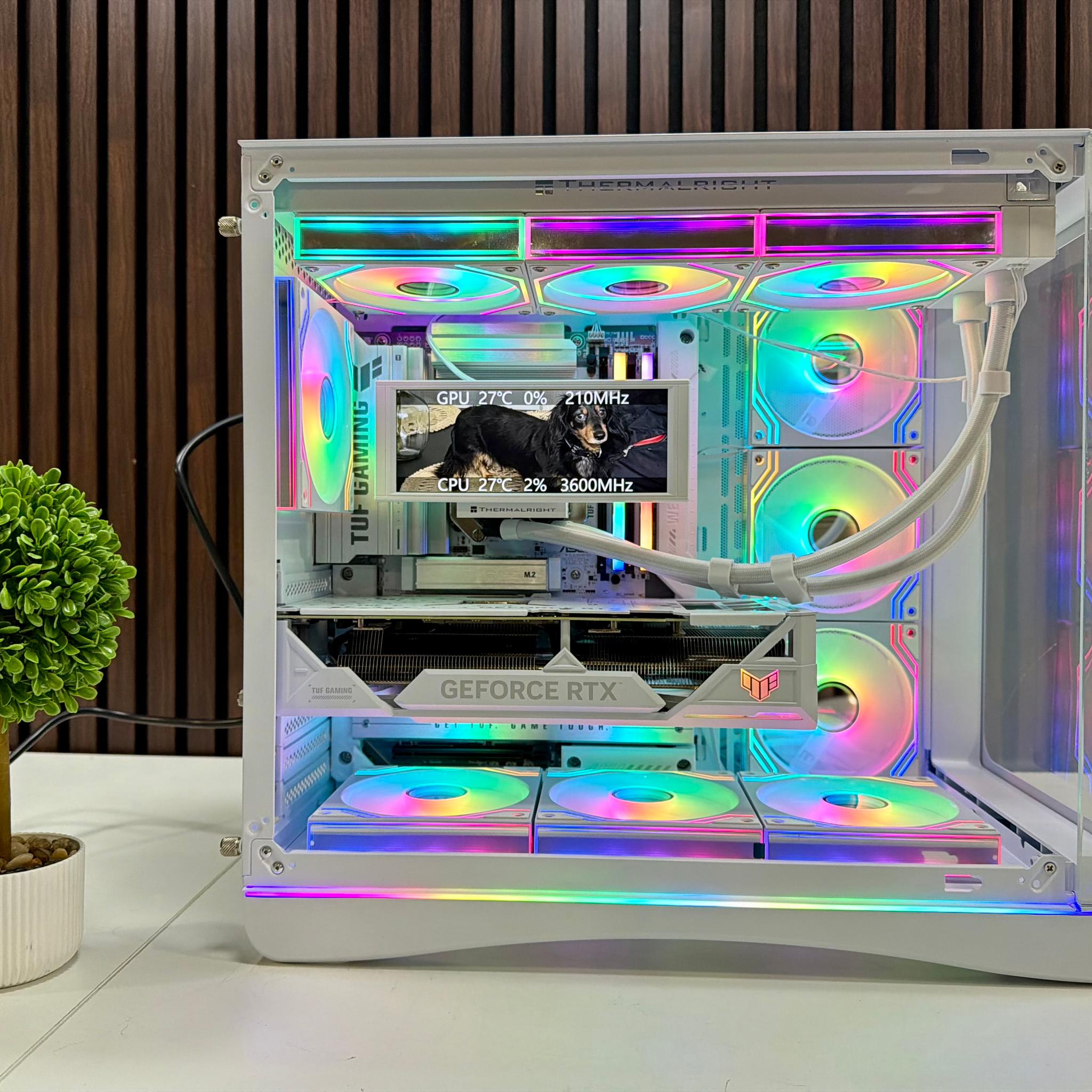 RTX 4070 TI Super BTF | Ryzen 9700X | 32GB DDR5 | 2TB M.2 | 850 Watt Gold PSU | LCD AIO