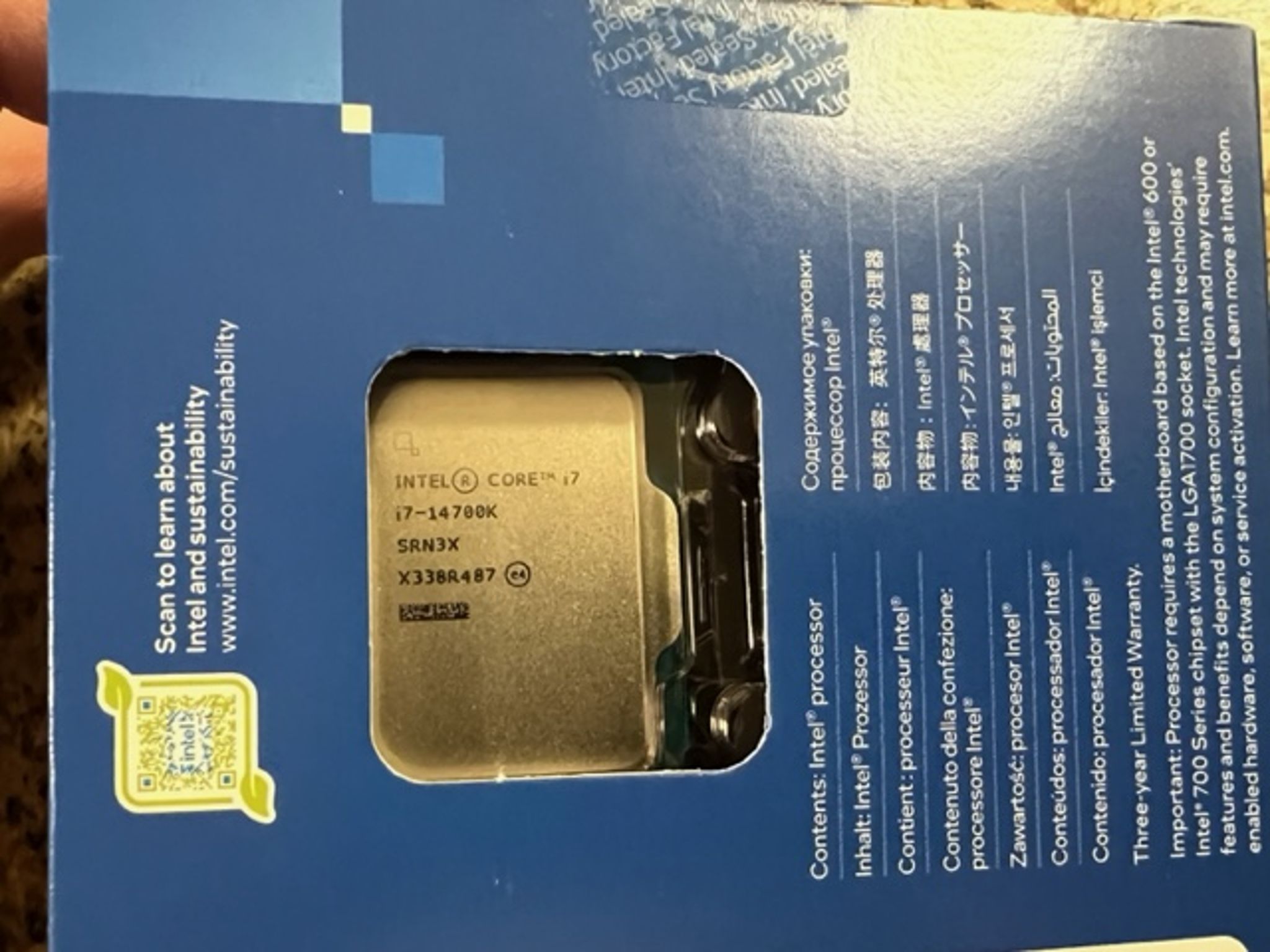 Intel Core i7-14700K Raptor Lake 3.4GHz Twenty-Core LGA 1700 Boxed Processor