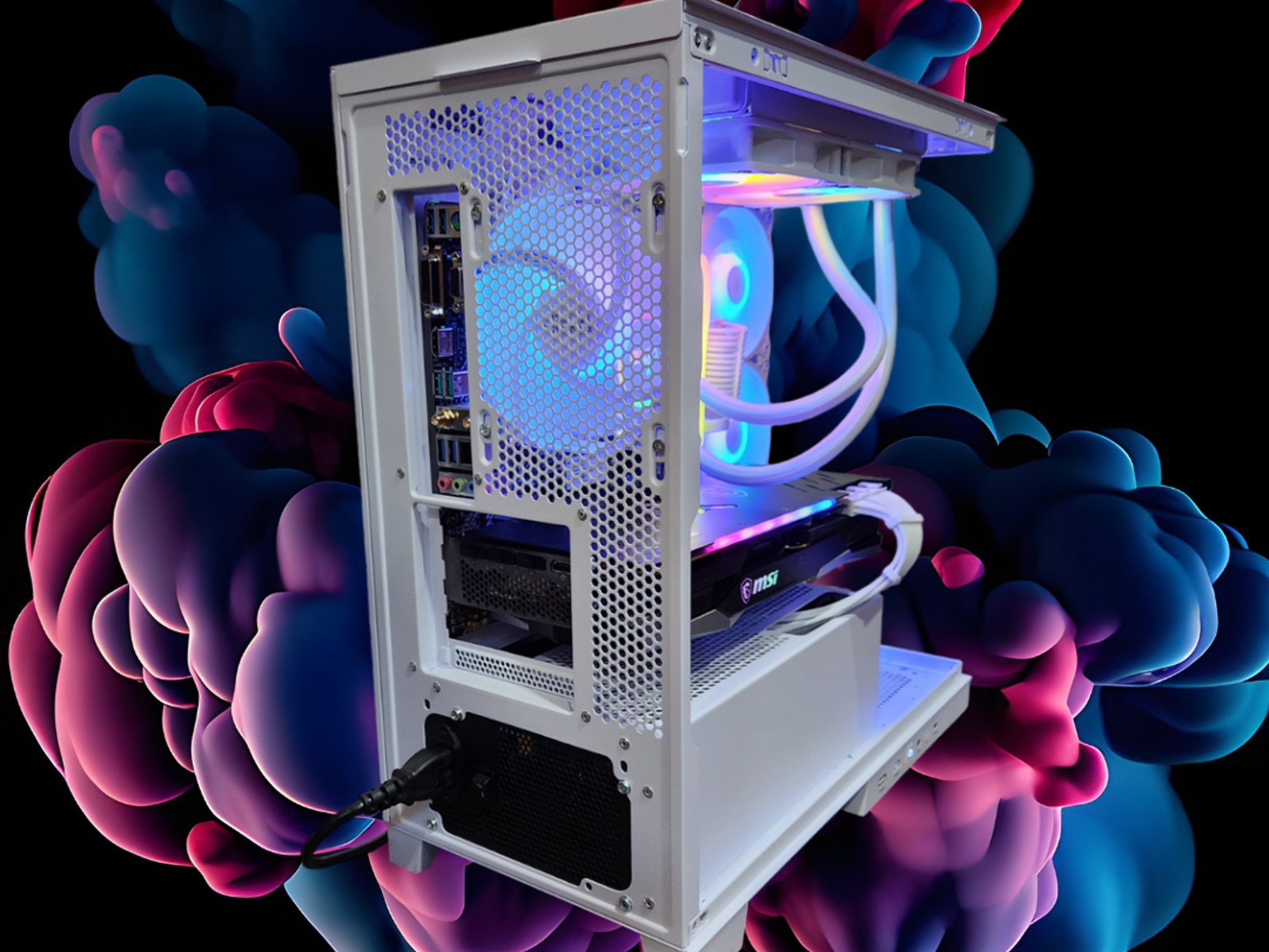 🔐Gateway⛅️: RX 6900 XT | Ryzen 5700x | 32GB DDR4 RAM | 2TB SSD | Mini Screen | RGB Fans | White PC