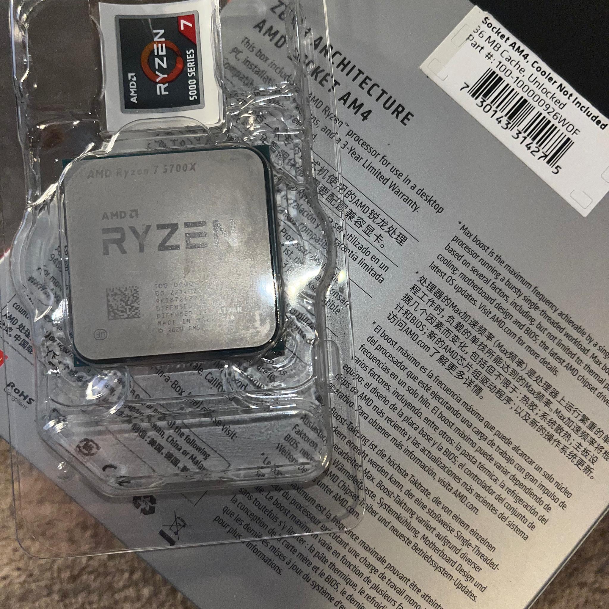 Ryzen 7 5700X 8 Cores 16 Threads Perfect Condition Used for 1 Yr. Good silicone.