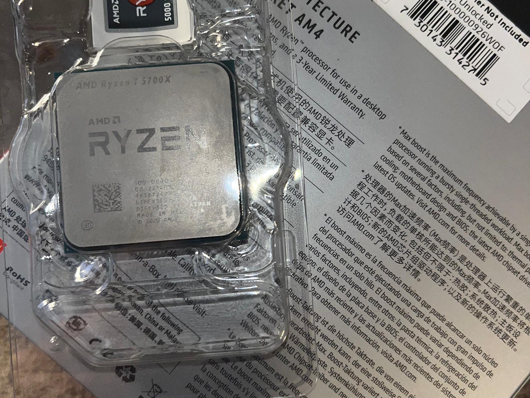 Ryzen 7 5700X 8 Cores 16 Threads Perfect Condition Used for 1 Yr. Good silicone.