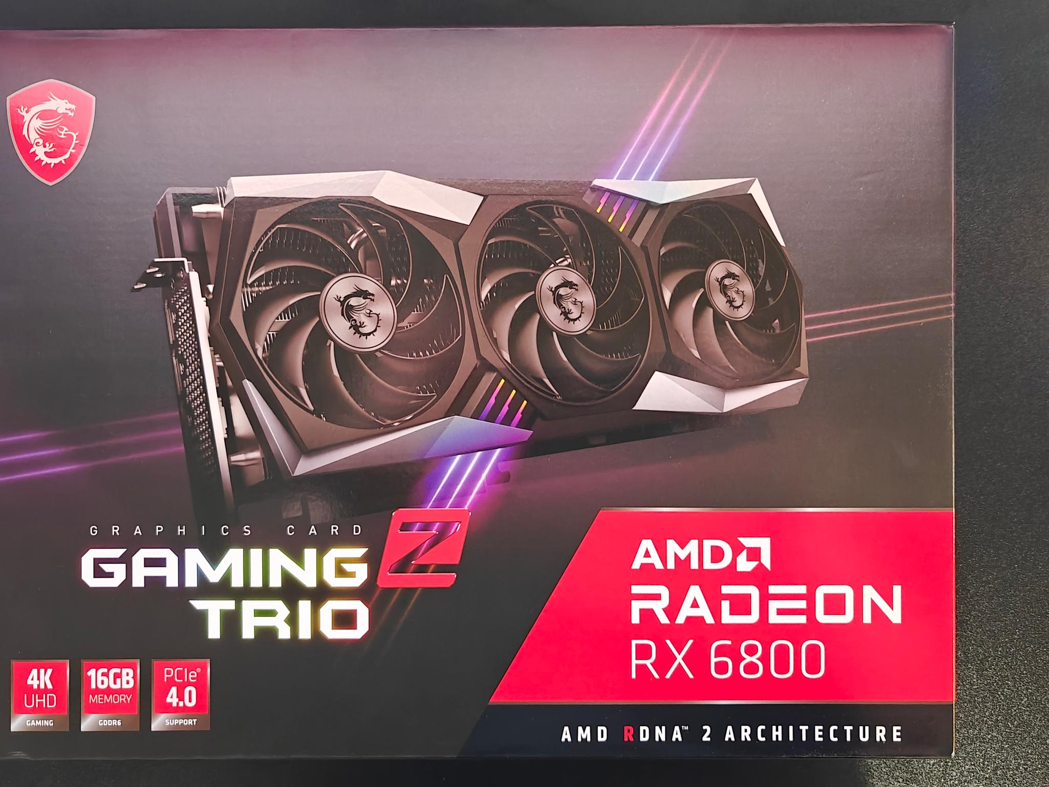 MSI Trio Z Rx 6800 16gb  *MINT* Never Used, Everything Original, Plastic Peel still on GPU