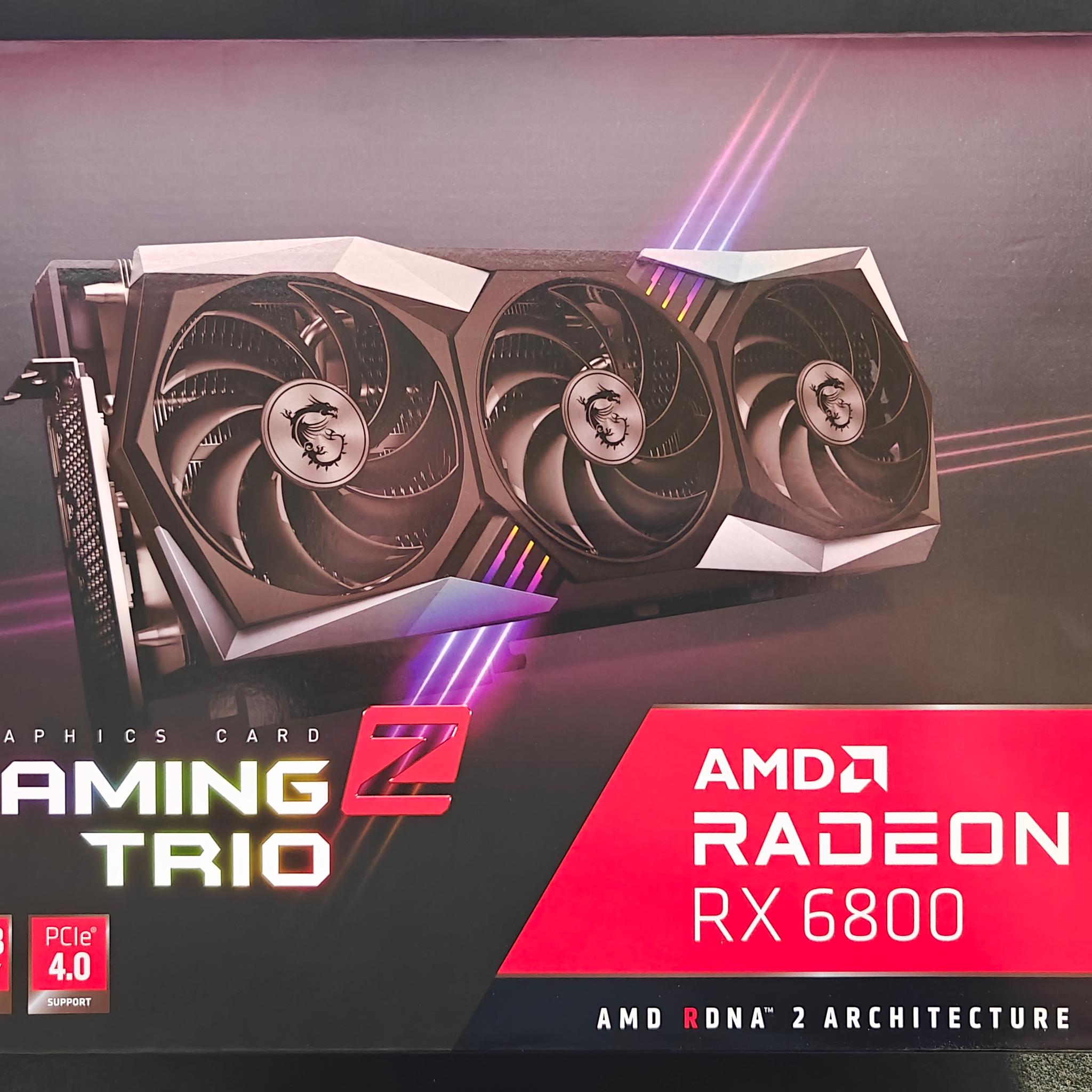MSI Trio Z Rx 6800 16gb  *MINT* Never Used, Everything Original, Plastic Peel still on GPU