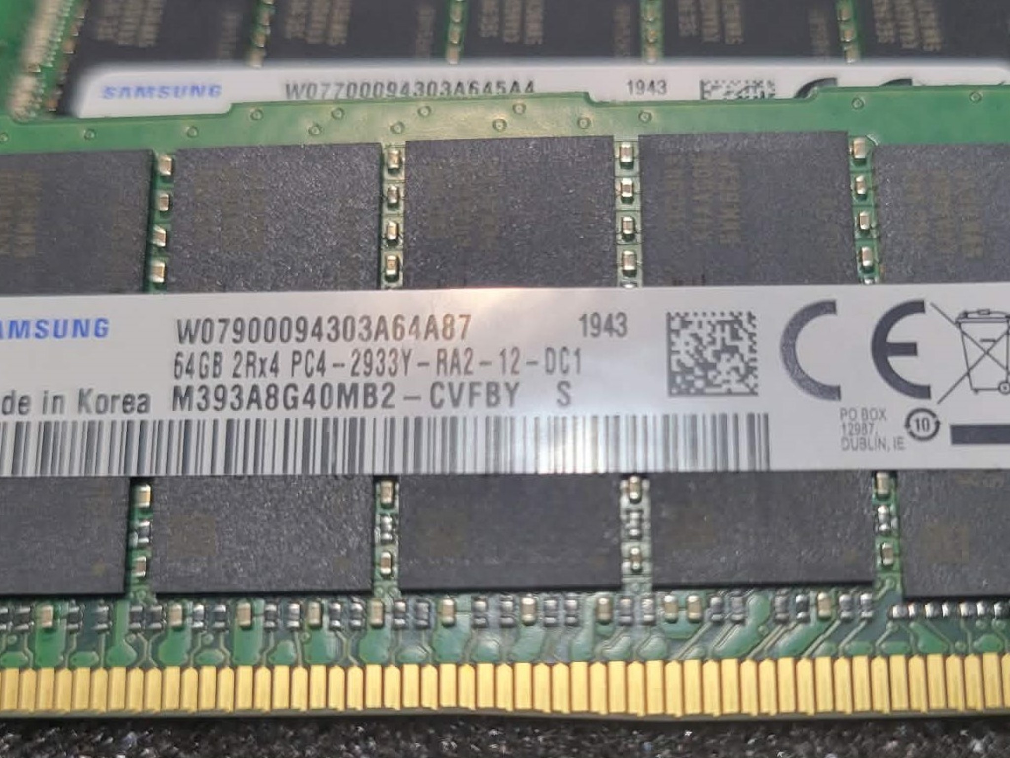 Samsung (8X64GB) 512GB 2Rx4 PC4-2933Y-RA2-12-DC1 Registered ECC Memory DDR4