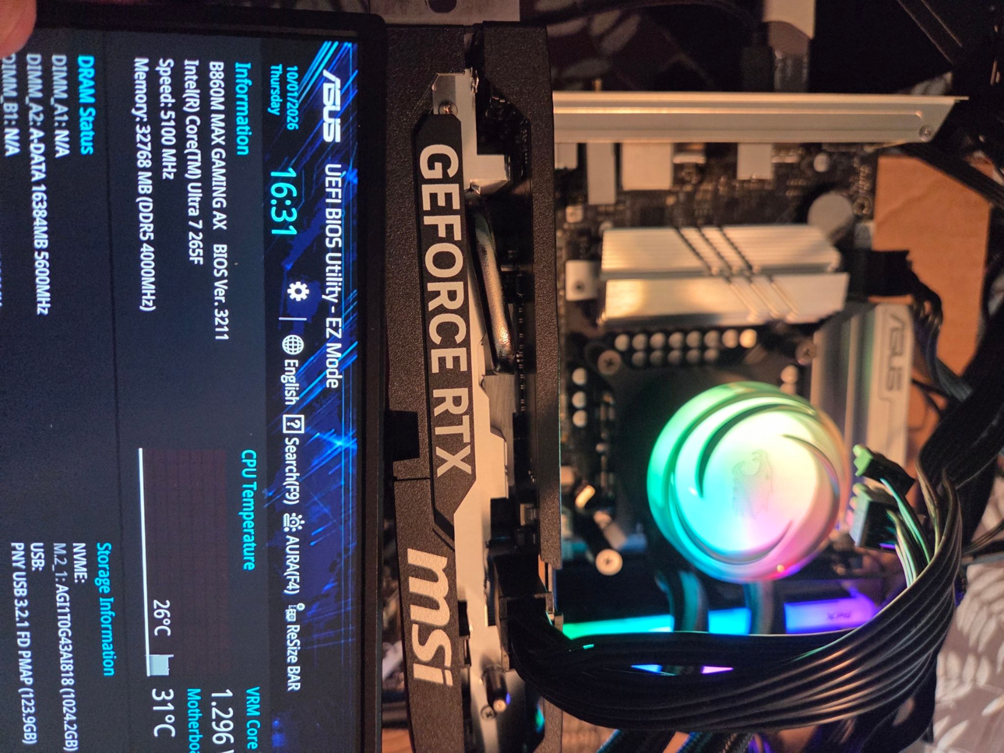 Intel Core Ultra 7 265F + B860M MAX Gaming AX + 240mm AIO