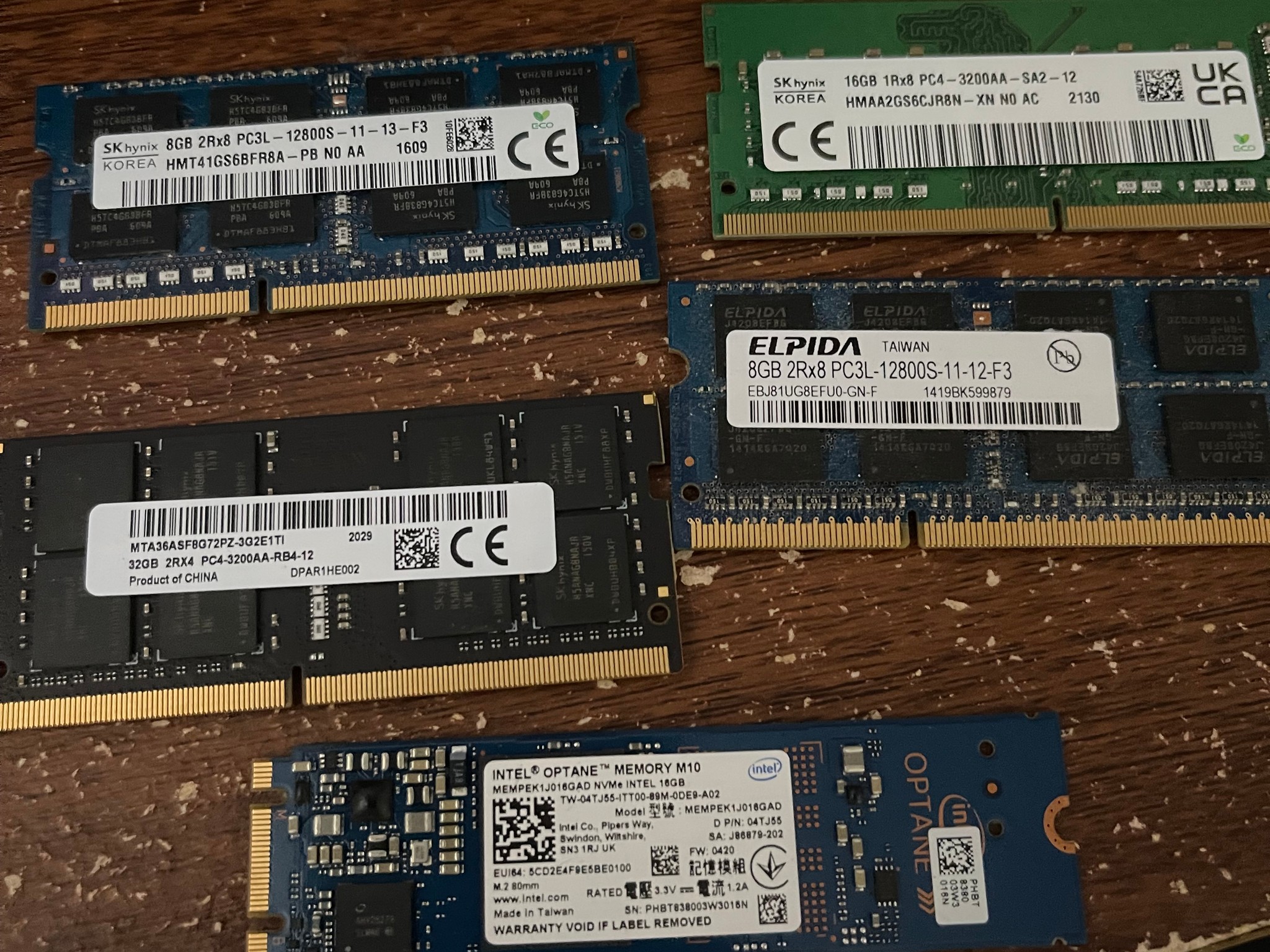 Bulk RAM + Optane Lot – Tested Pulls – DDR3L / DDR4 / Optane