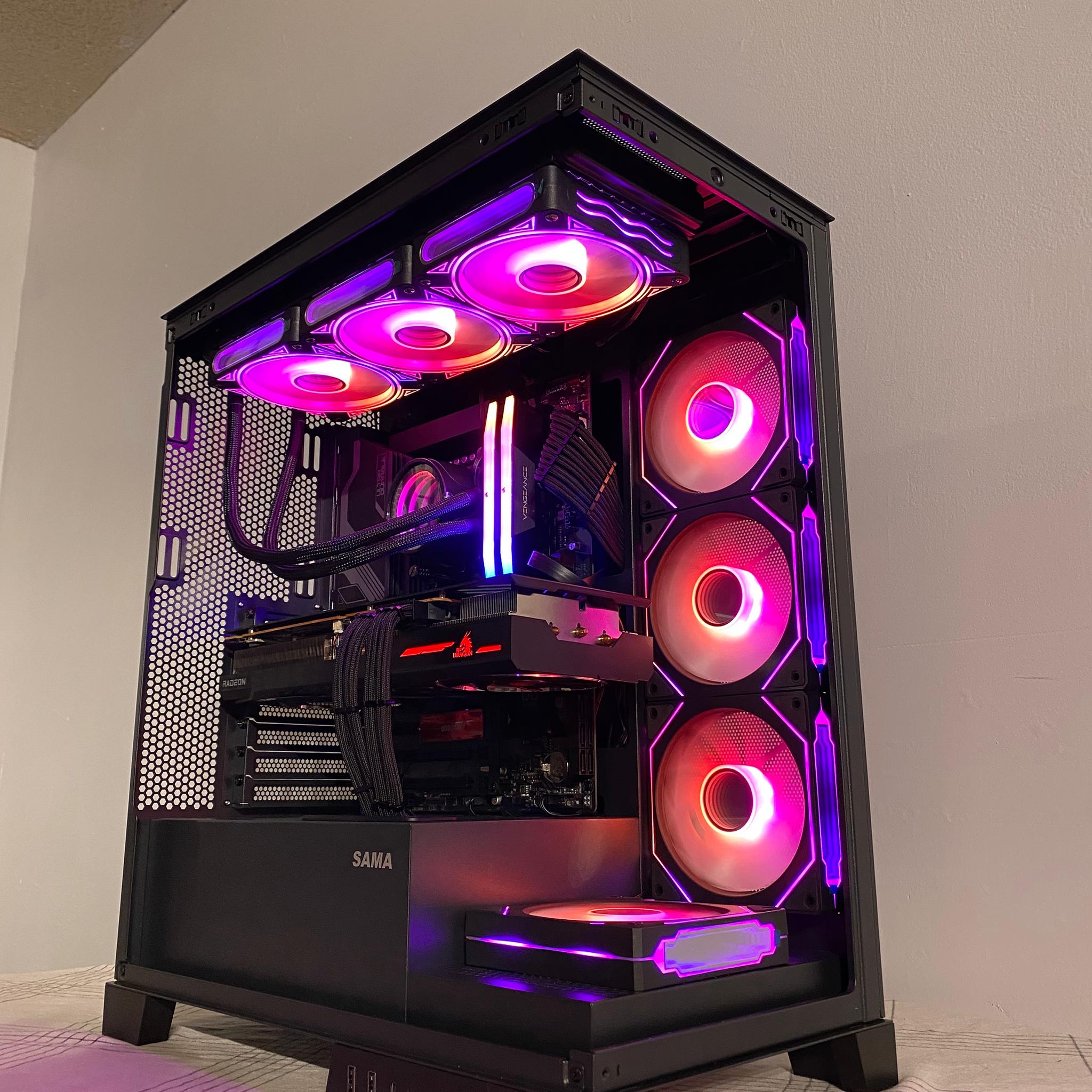 Hematite V 13600K 6800 XT 2TB NVME 32GB DDR5 Liquid Cooled Gaming,Streaming, Editing PC