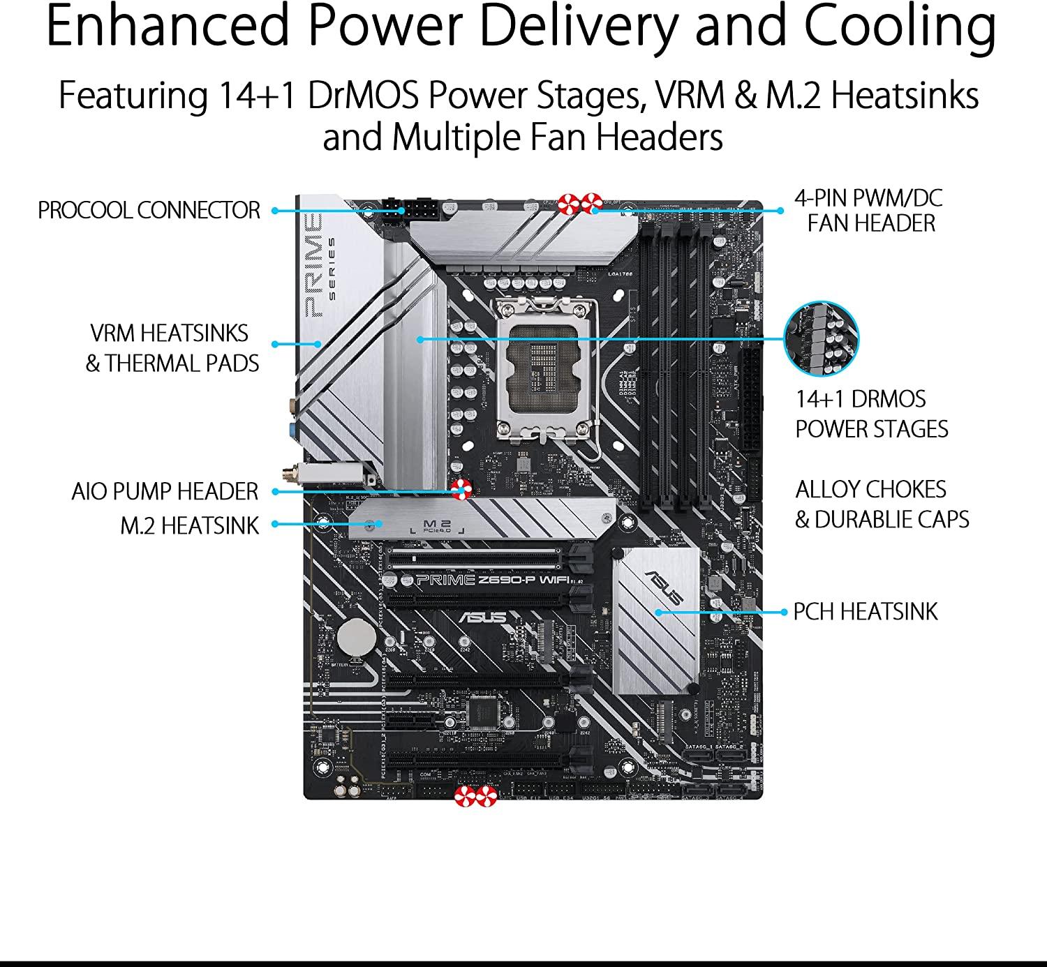 ASUS PRIME Z690-P WIFI Intel Z690 LGA 1700 ATX DDR5 Desktop Motherboard