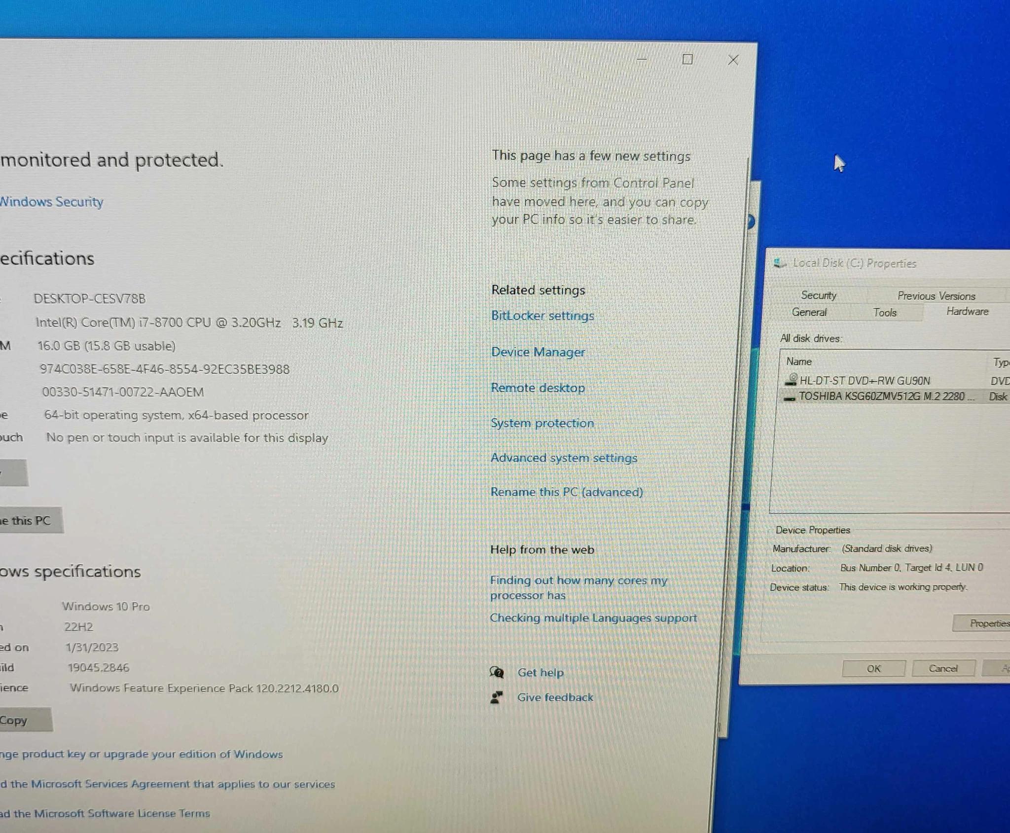 Dell Optiplex 7060 i7-8700 16GB DDR4 512GB m.2 SSD WIFI