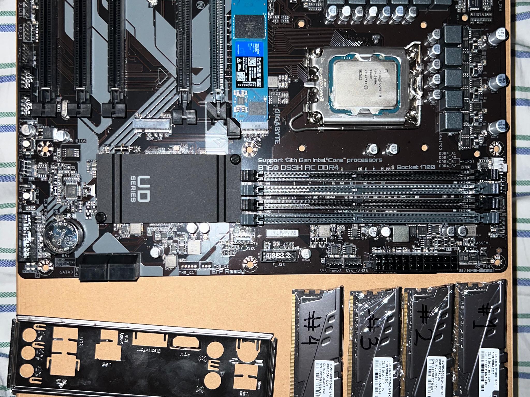 Intel I5-13600K + Motherboard + RAM + Storage BUNDLE