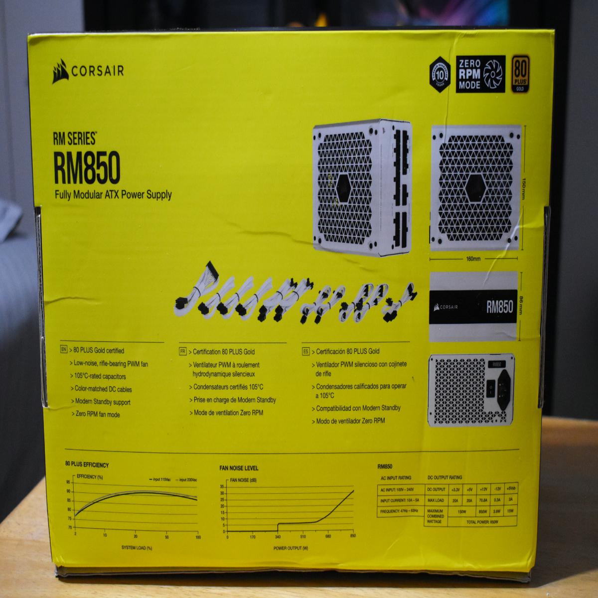 Corsair RM (2021) 850 W 80+ Gold Certified Fully-Modular ATX Power Supply