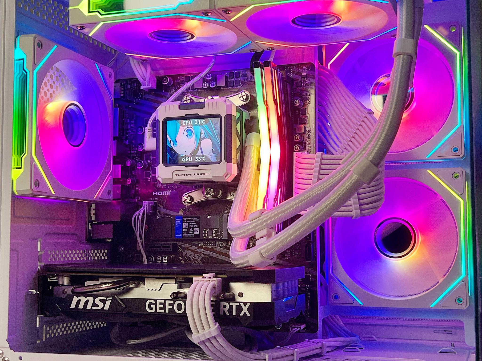 🔥 RTX 4060 Watercooled LCD Performance Gaming PC - Ryzen 5 4500, 16gb, 1tb NVME