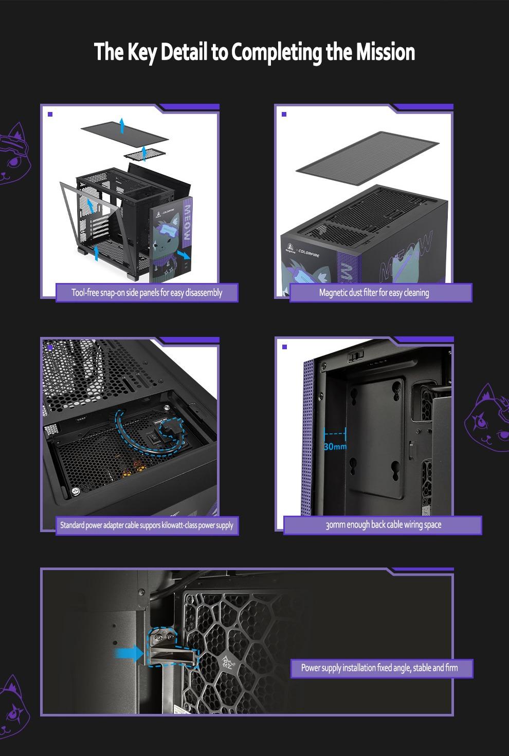 🐾  Memphis-S Meow Ninja Ultimate Combo | Case + 3 RGB Meow Fans + Lightning Panel + Mouse Pad |