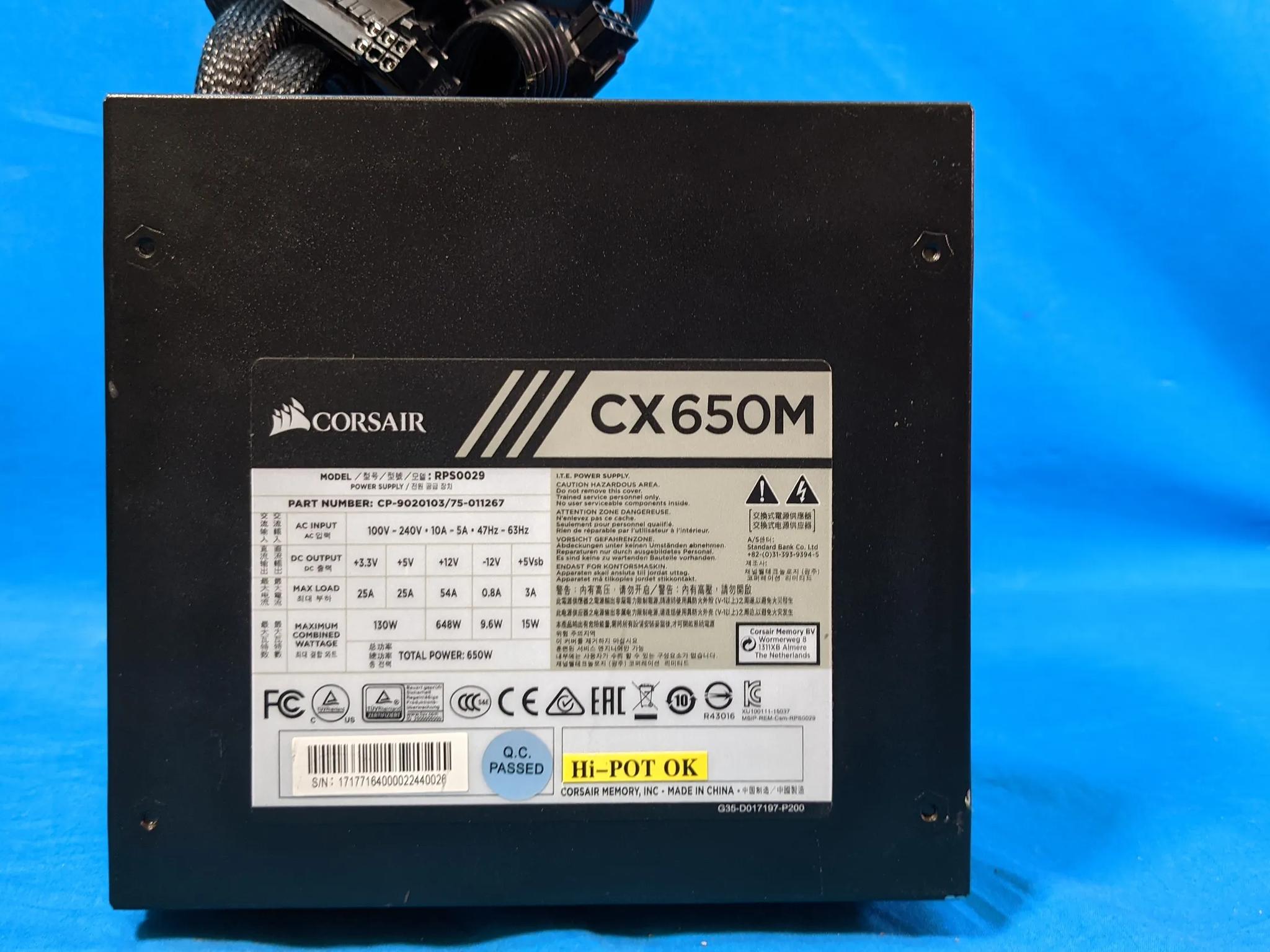 Corsair CX-Series CX650M 650W Semi-Modular 80 PLUS Bronze ATX Desktop PSU CP-9020103/75-011267