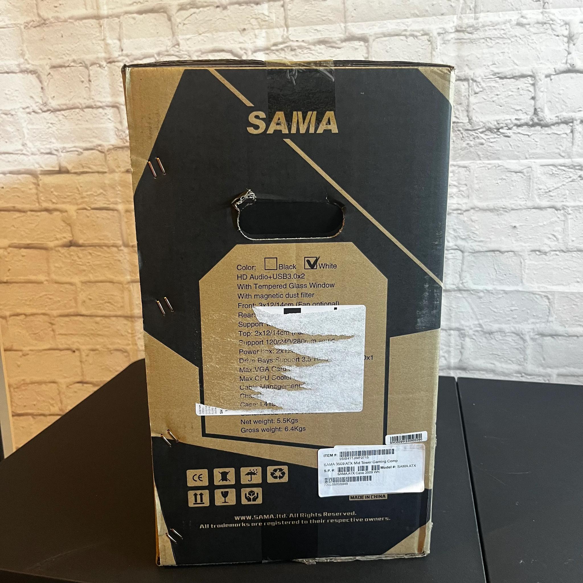 White SAMA 3509 ATX Mid Tower Case