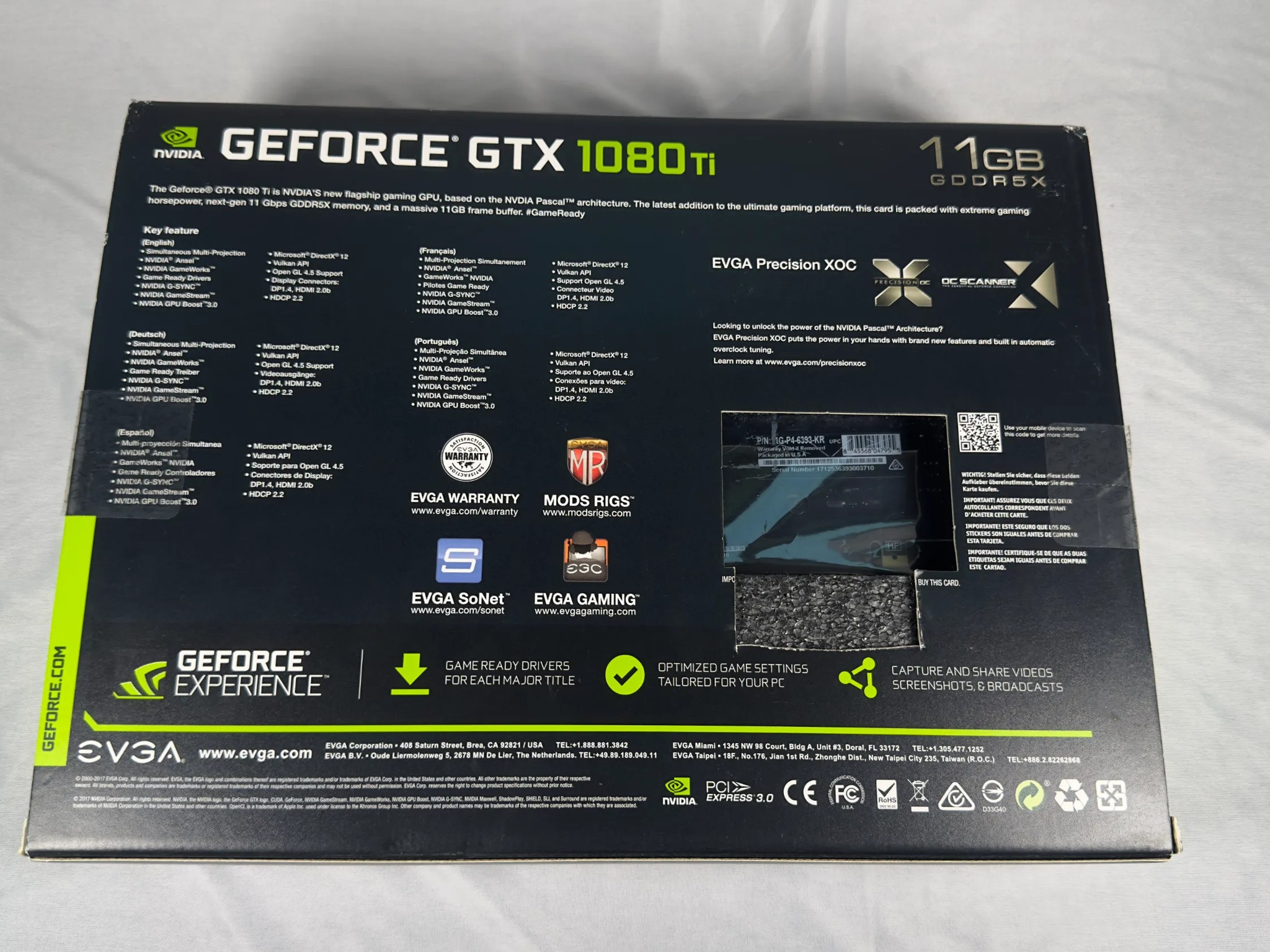 EVGA GeForce GTX 1080 Ti SC Black Edition Gaming, 11G-P4-6393-KR, 11GB GDDR5X, iCX Cooler & LED