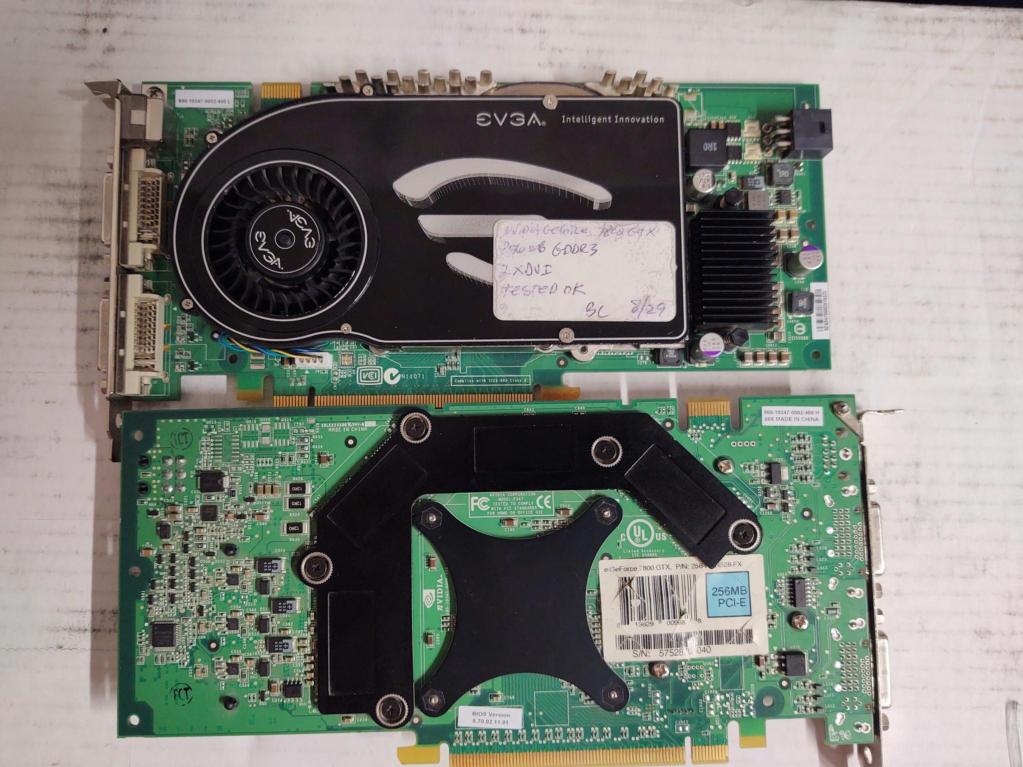 2x Evga 7800GTX working tested (SLI matched Set)