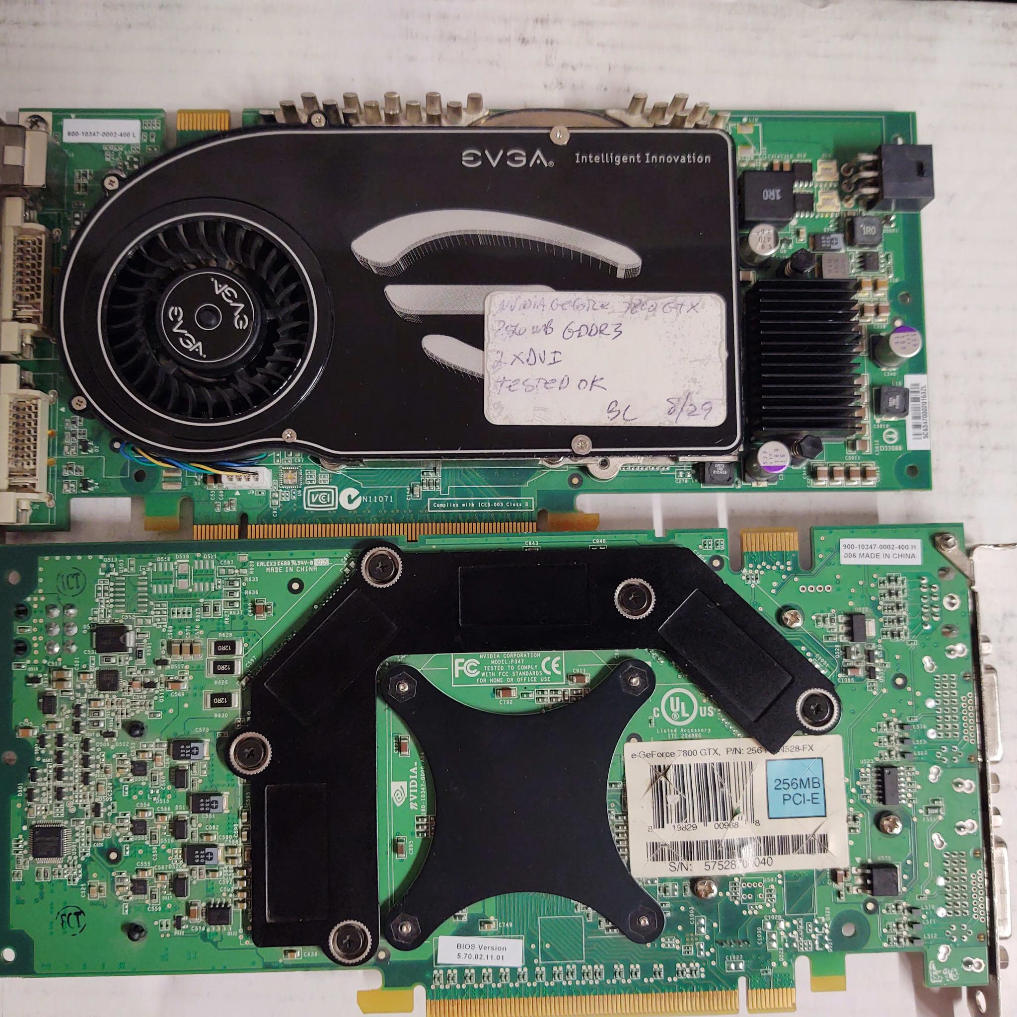 2x Evga 7800GTX working tested (SLI matched Set)