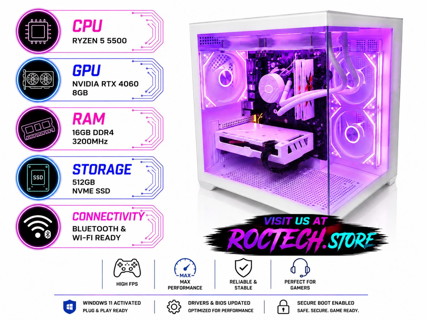 Budget CUBEX Gaming PC | RTX 4060 8GB | Ryzen 5 5500 | 16GB | Wi-Fi