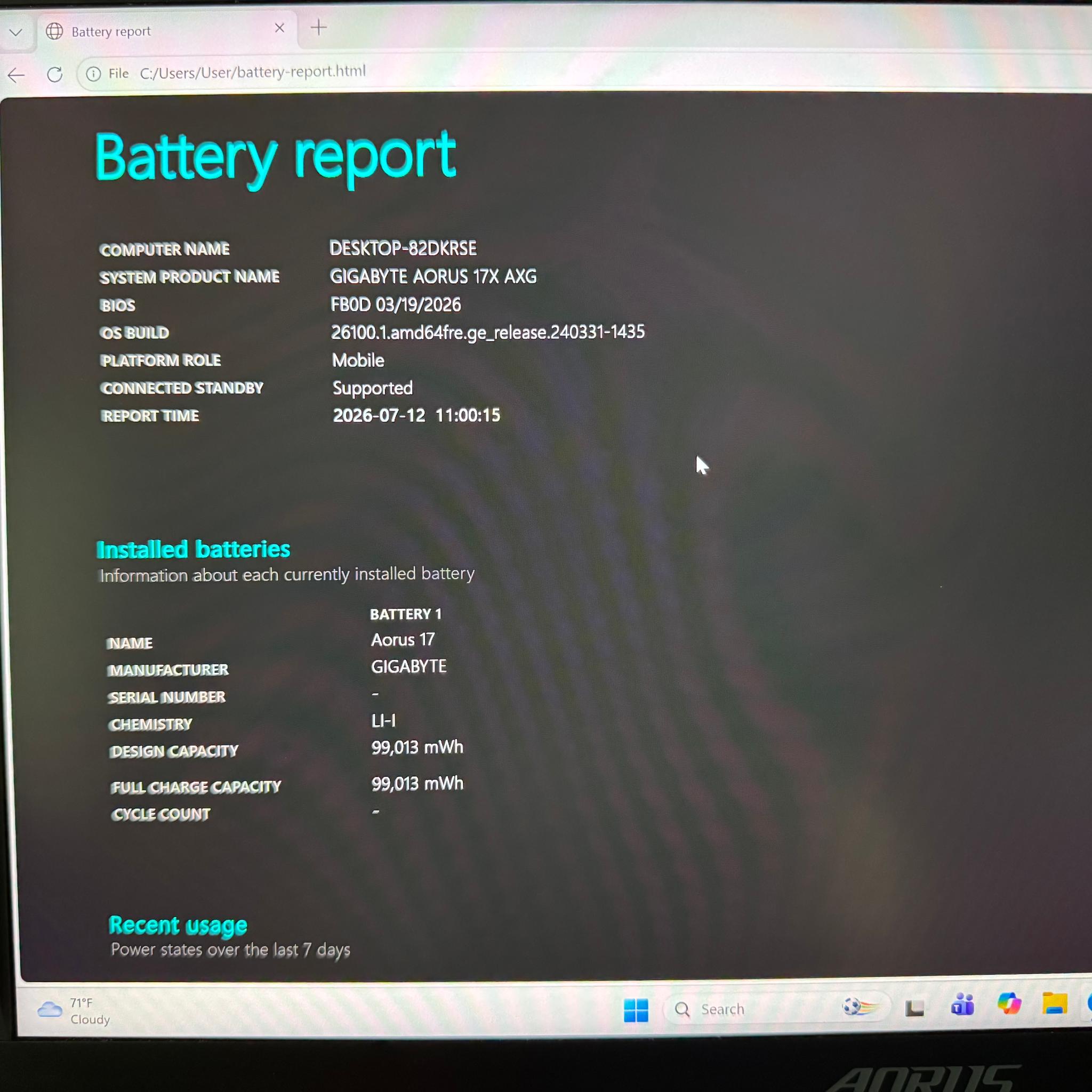 RTX 4080 / i9-14900HX / 32GB DDR5 / 2TB SSD / 240Hz refresh rate / 100% battery health