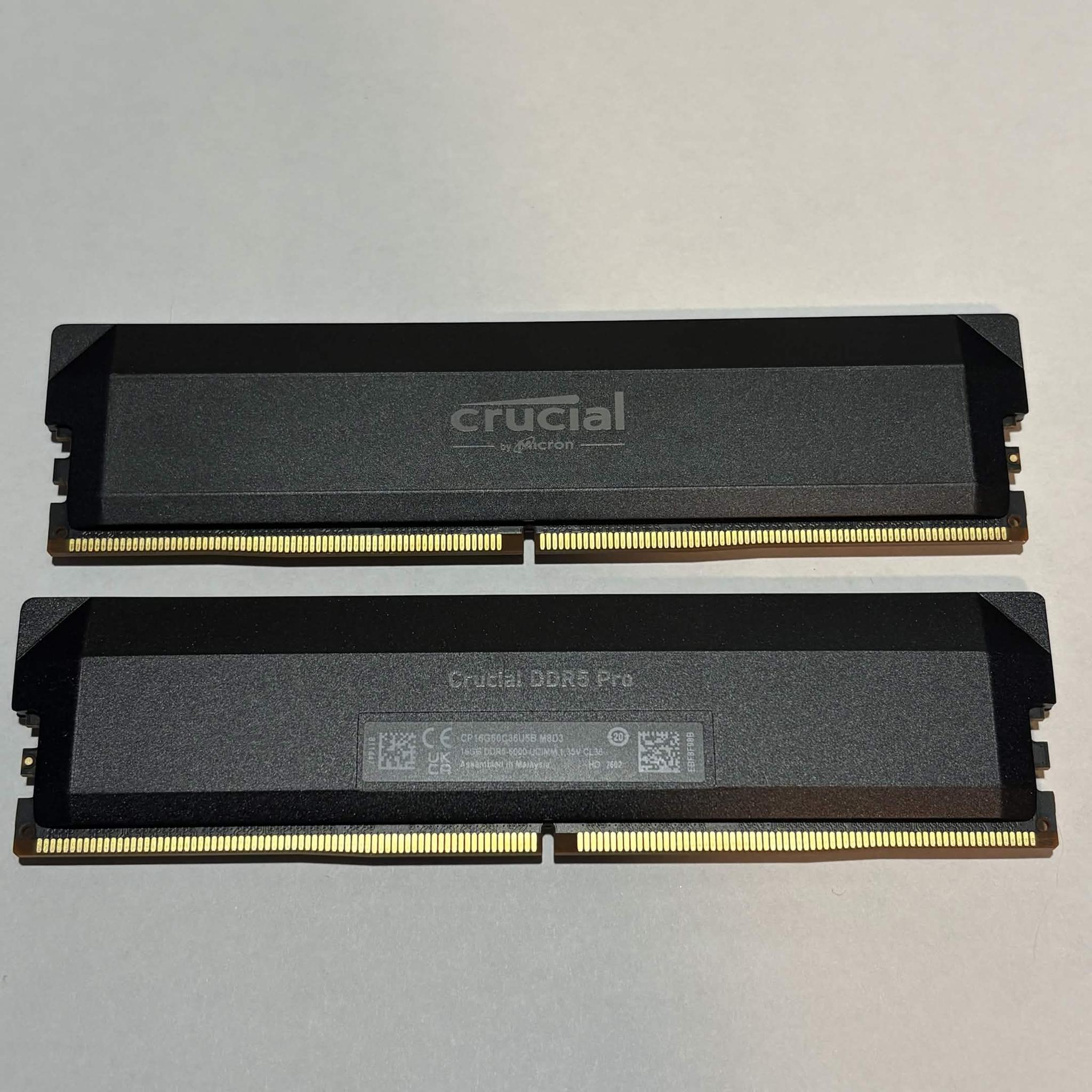 Crucial Pro 32GB (2x16GB) DDR5-6000 CL36 Desktop RAM Kit – Black
