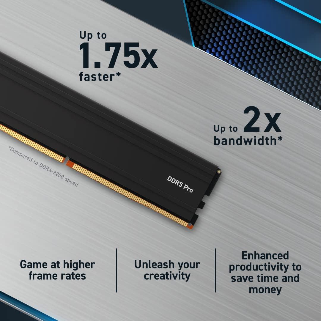32GB Kit (2x16GB) DDR5 5600MT/s Crucial Pro RAM