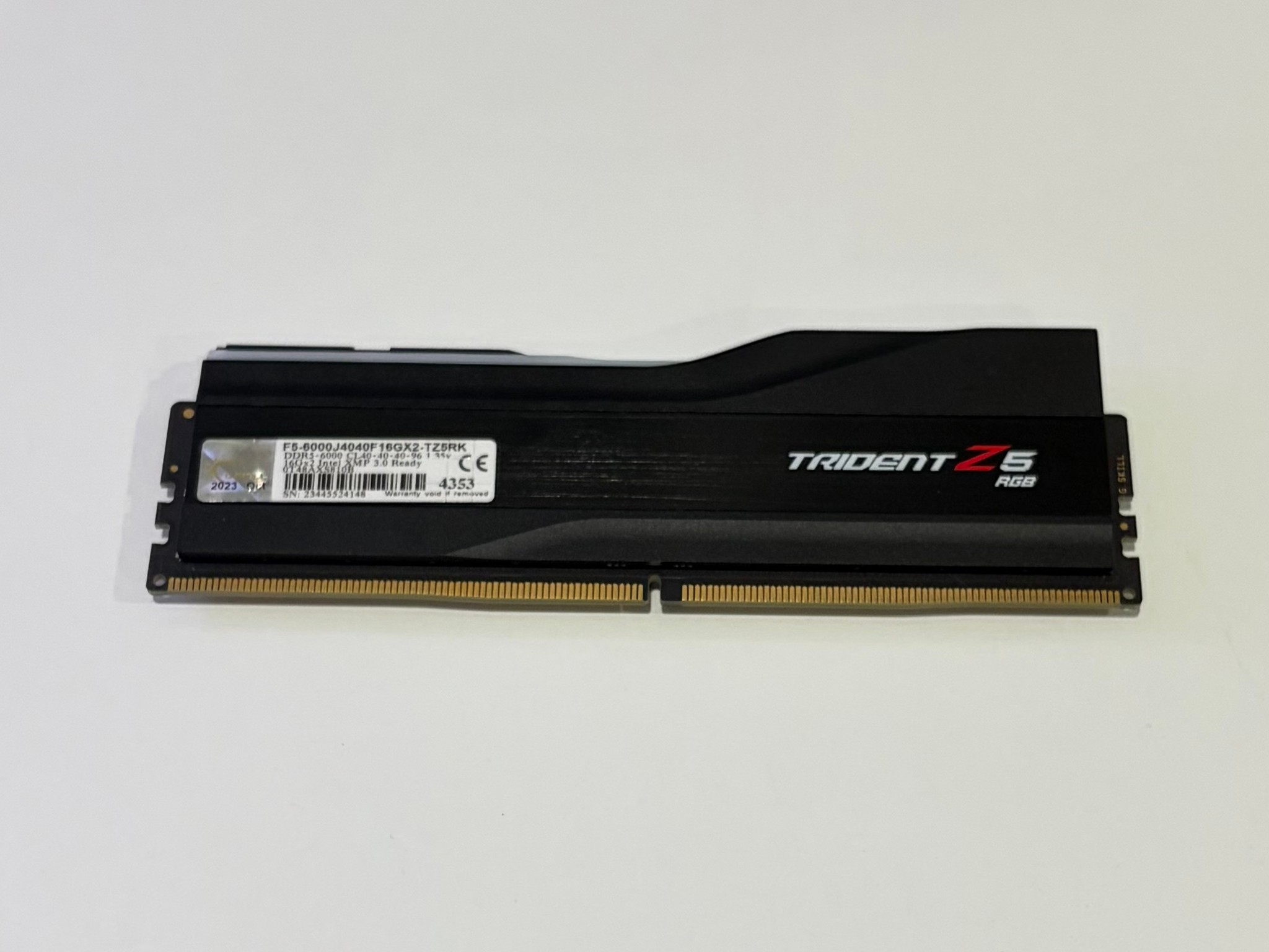 G.skill Trident Z5 RGB Series DDR5 16GB (1x16GB) 6000 MHz