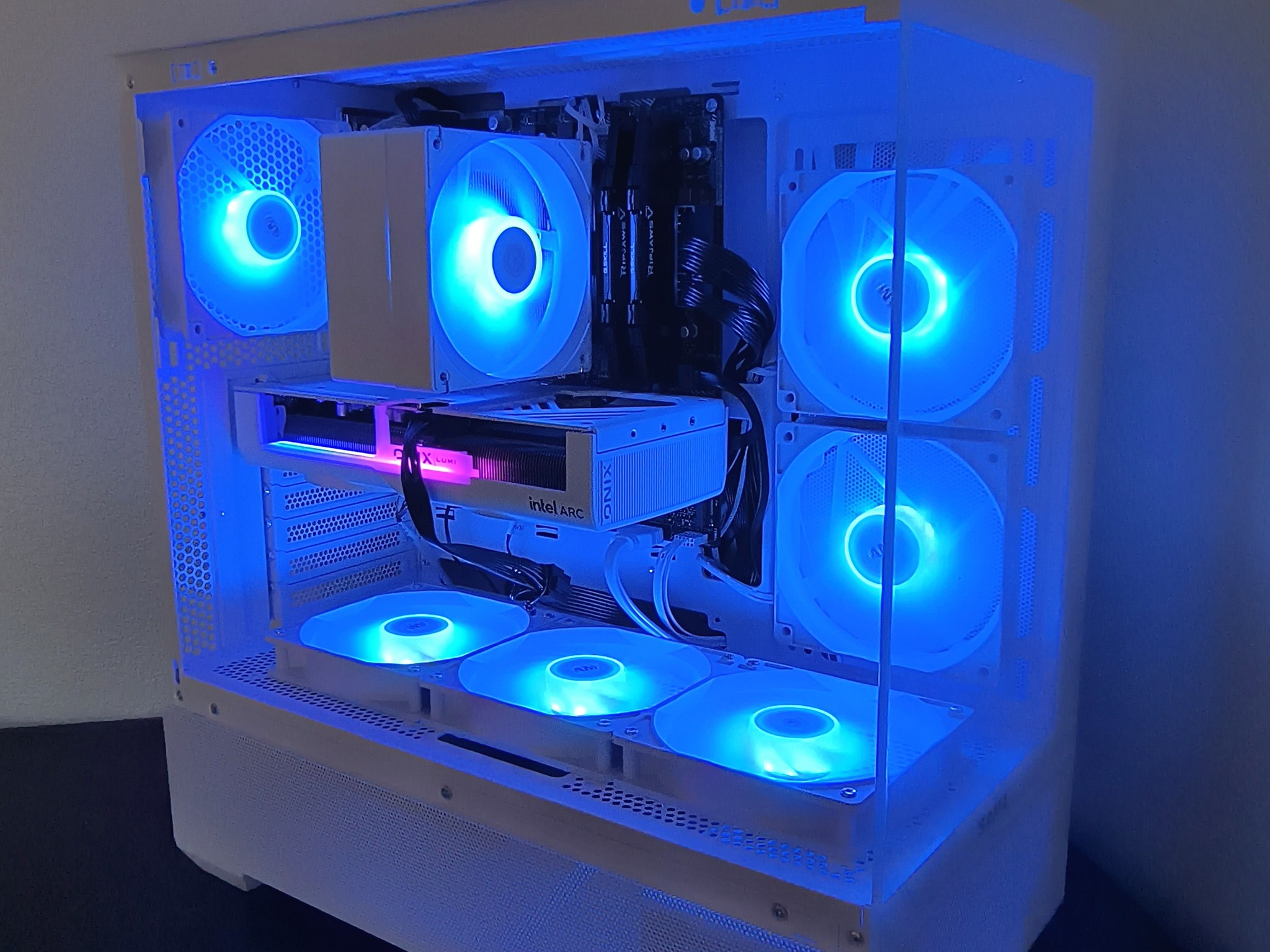 🎖️Honor🎖️ New White RGB Gaming PC, Intel B580+AMD Ryzen 5 5500=High Preformance and Value
