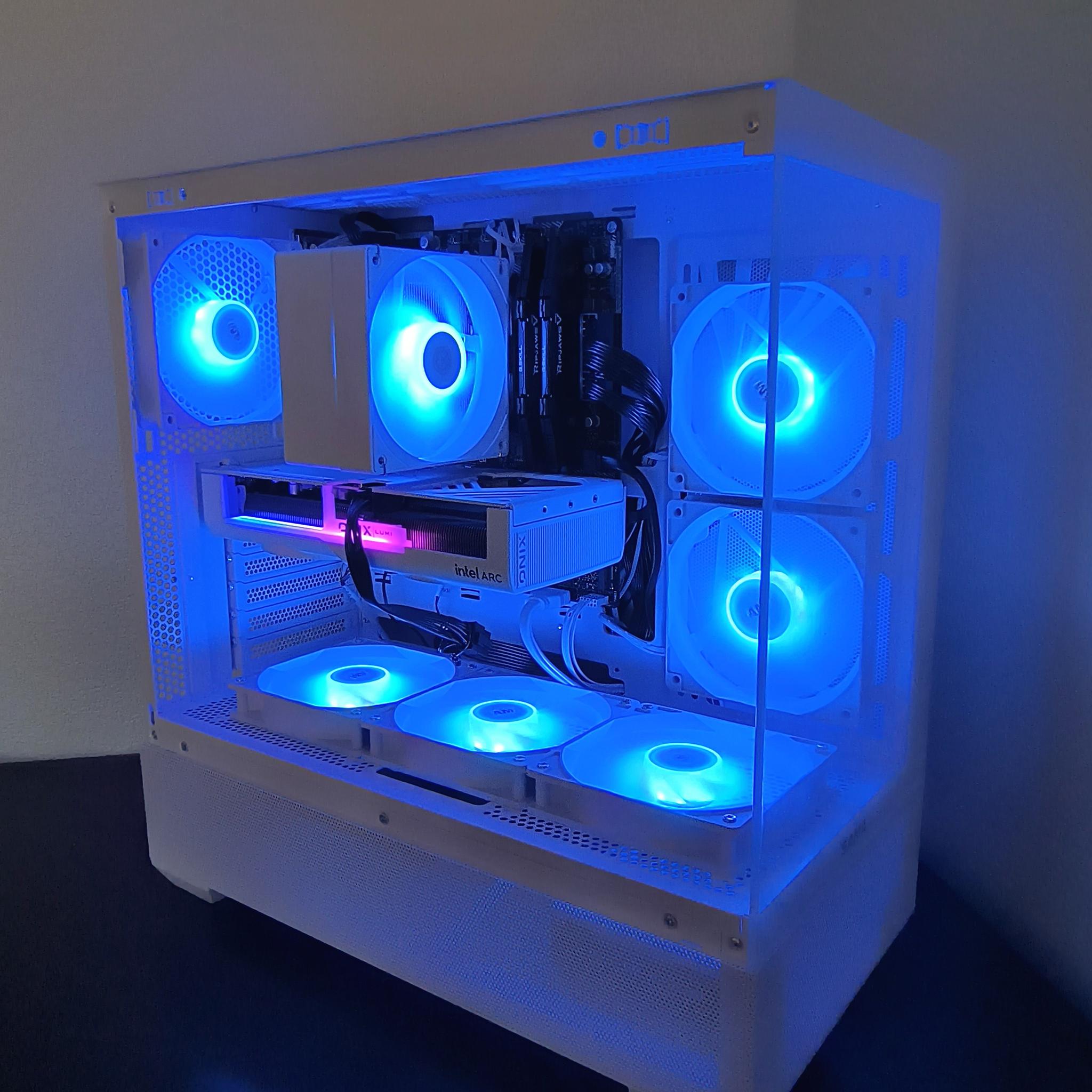 🎖️Honor🎖️ New White RGB Gaming PC, Intel B580+AMD Ryzen 5 5500=High Preformance and Value