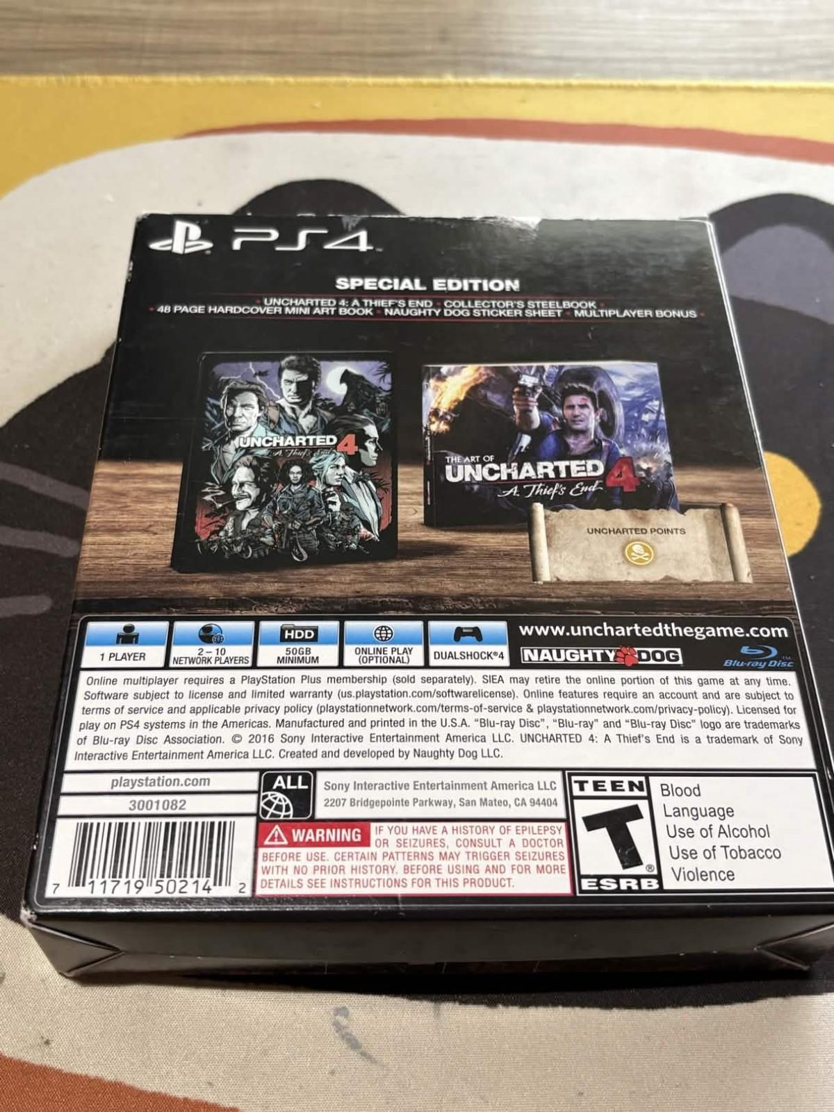 Uncharted 4: A Thief's End (Sony PlayStation 4, 2016) (ED)
